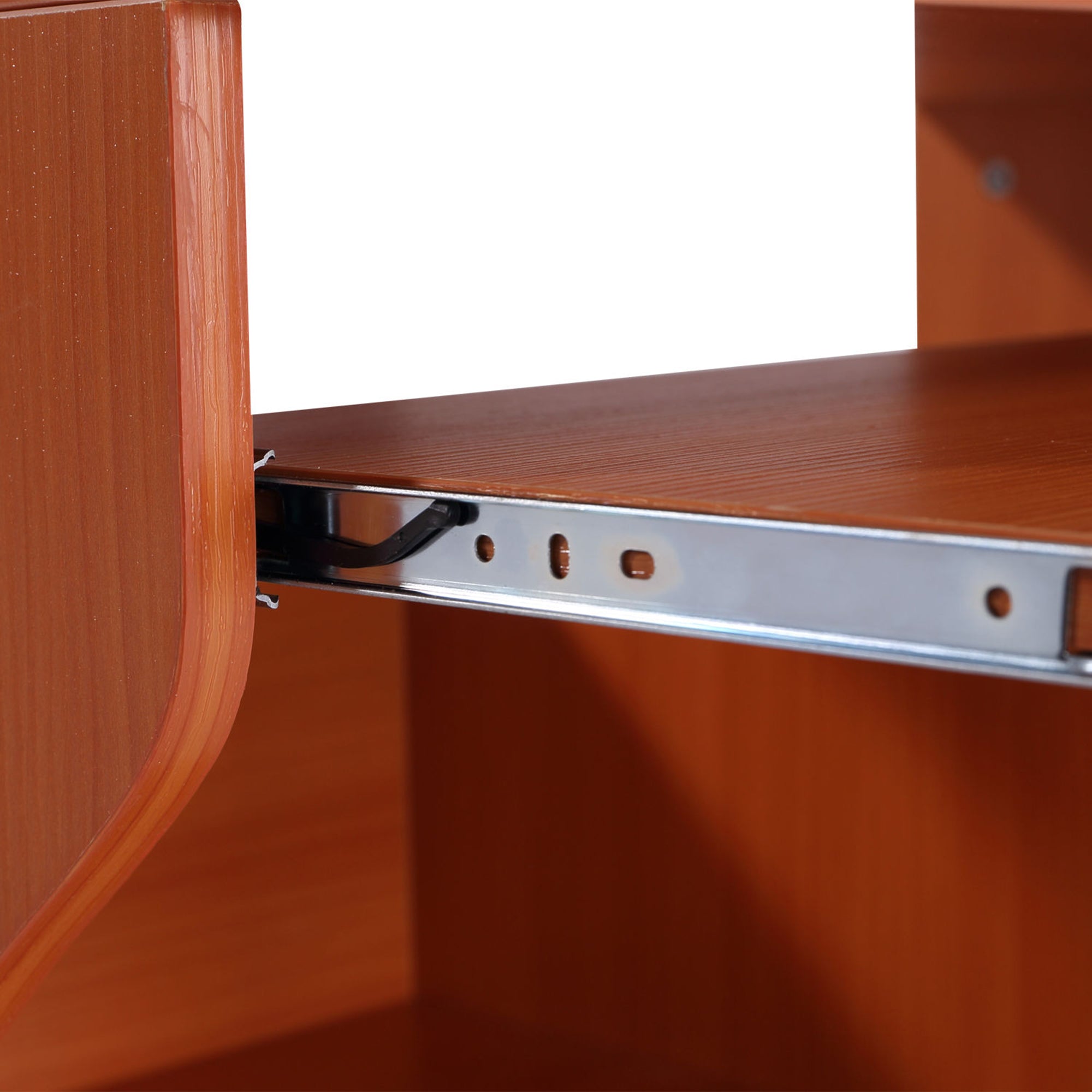 HOMCOM Movable Computer Desk with Sliding Keyboard Tray, PC Laptop Table with Storage Shelves, Workstation on Wheels, 80x48x76cm - North Peak Garden Furniture
