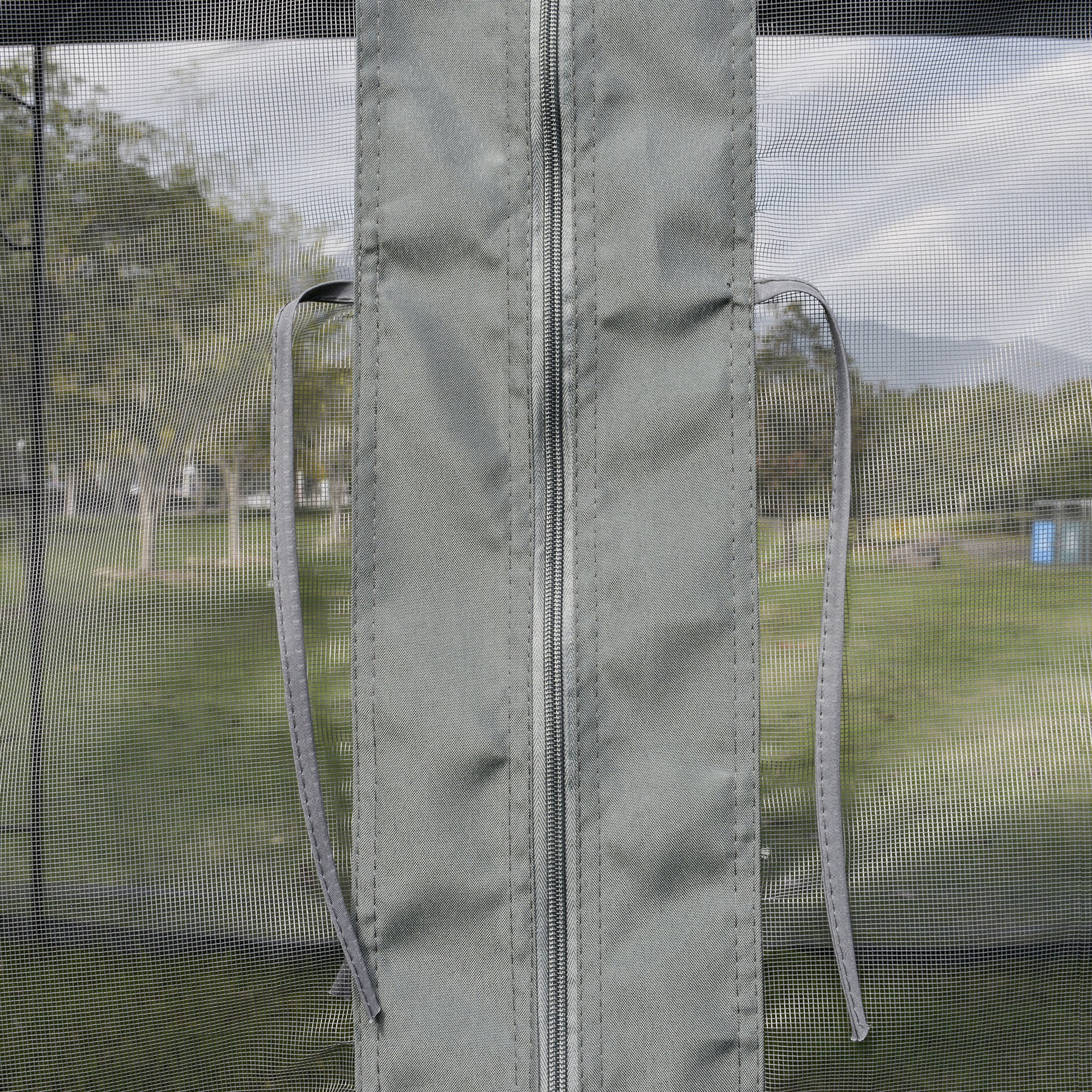 Outsunny 3(M)x3(M) Garden Gazebo Double Top Outdoor Canopy Patio Event Party Wedding Tent Backyard Sun Shade with Netting - Grey - North Peak Garden Furniture