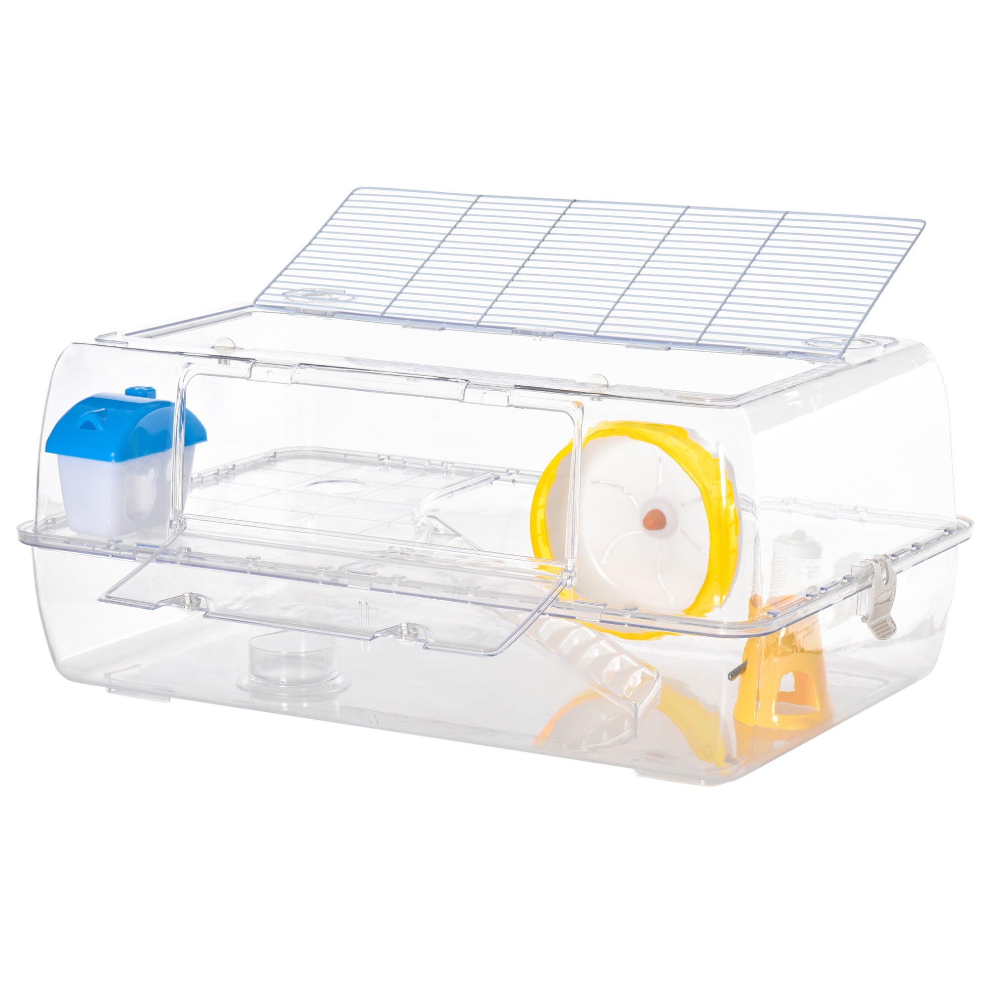 PawHut 2 Storey Hamster Cage Small Pet Animal Cage Double Layers Running Wheel Drinker Feeding Bowl - North Peak Garden Furniture