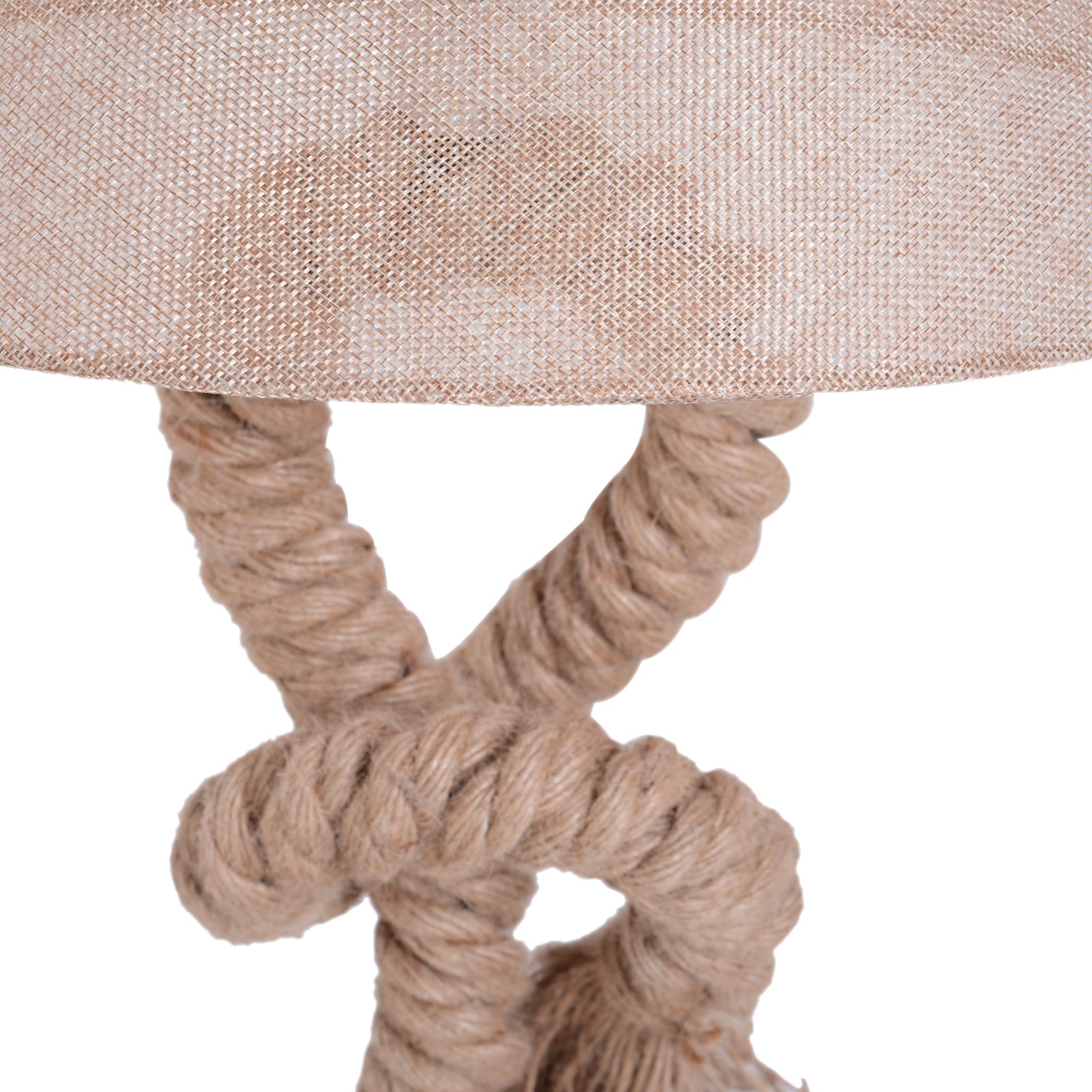 HOMCOM Table Lamp Bedside Light Indispensable Nautical Twisted Rope Glow E27 Bedroom Living Room Beige - North Peak Garden Furniture