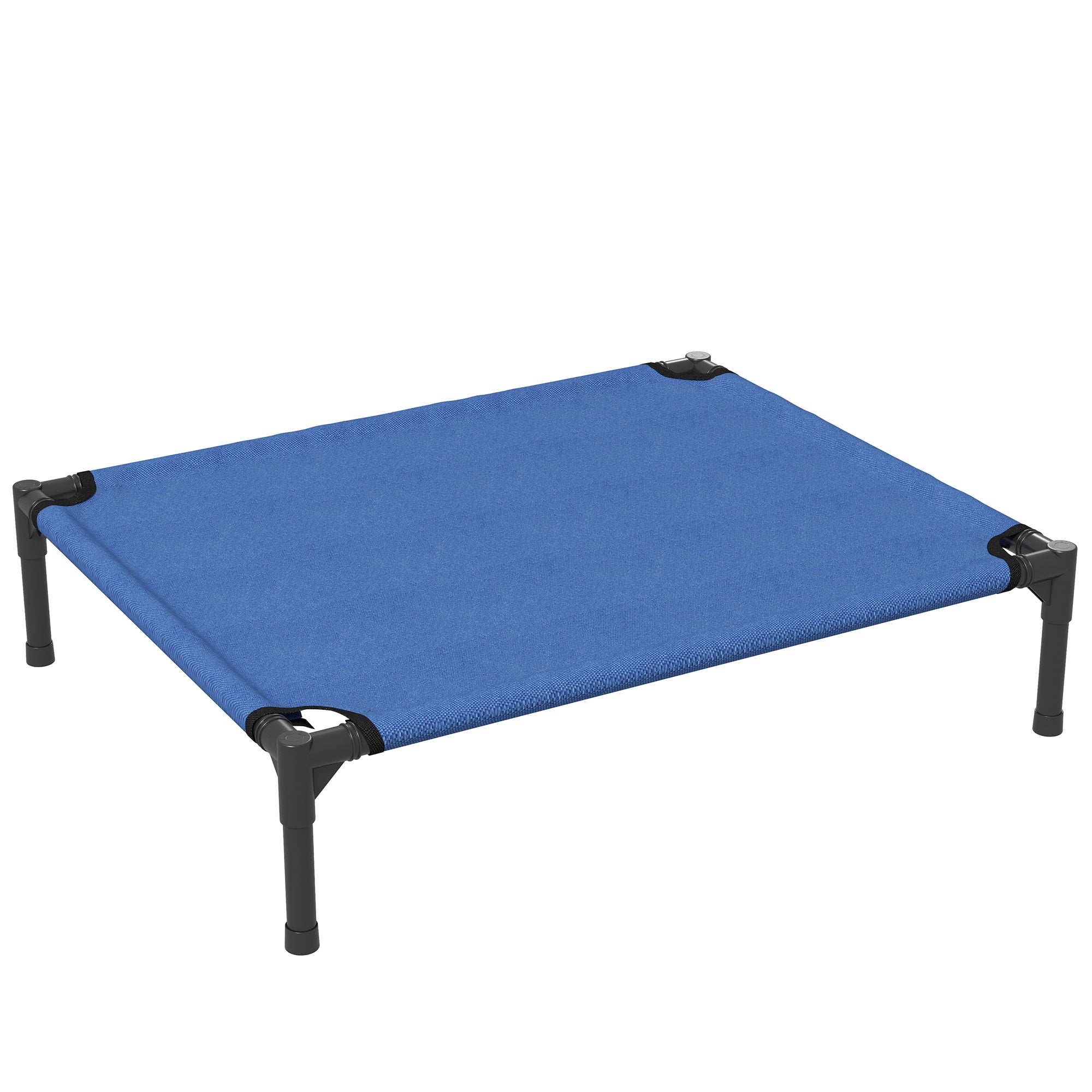 PawHut Raised Dog Bed Cat Elevated Lifted Portable Camping w/ Metal Frame Blue (Medium) - North Peak Garden Furniture