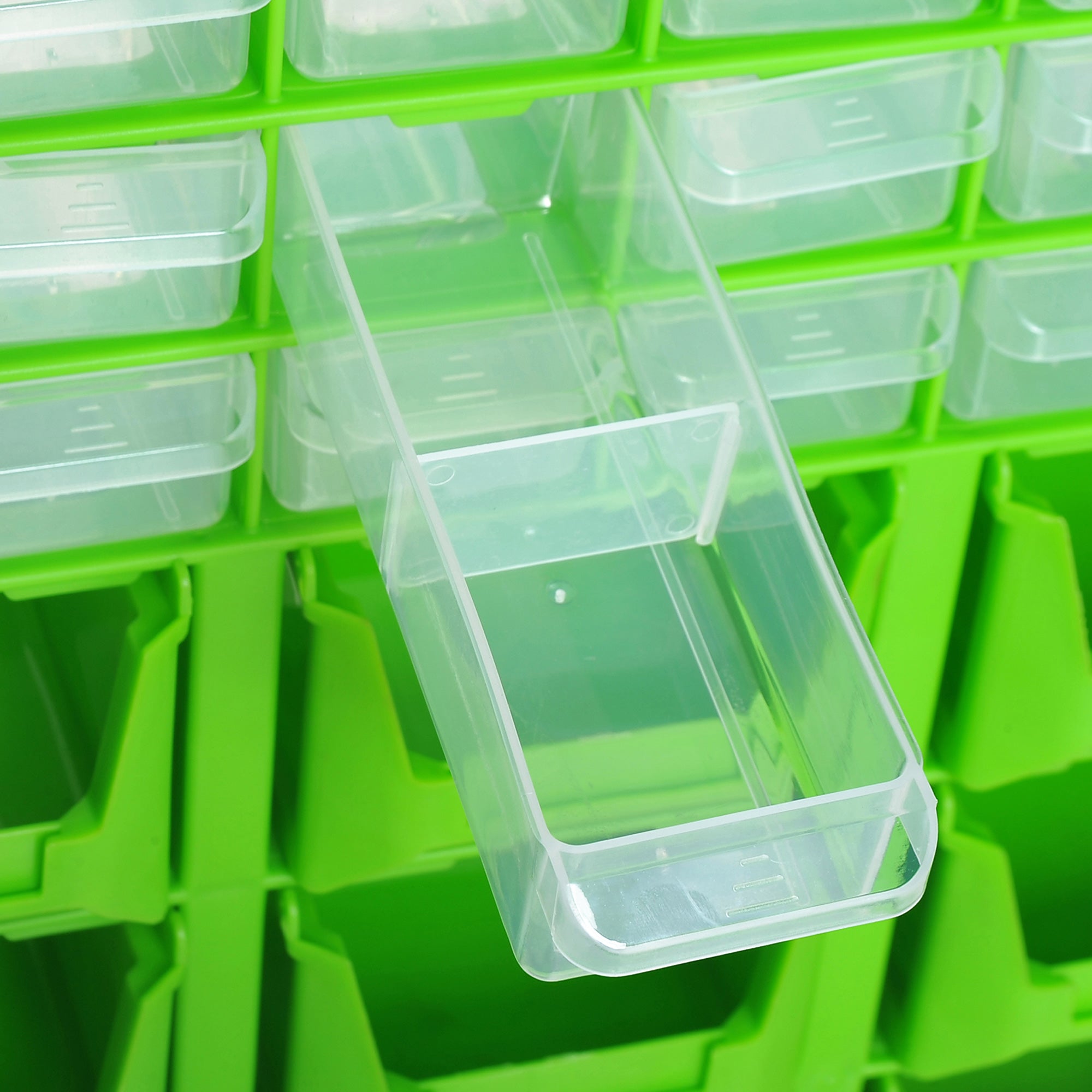 DURHAND Plastic 39 Drawer Parts Organiser Wall Mount Storage Cabinet Garage Small Nuts Bolts Tool Clear - North Peak Garden Furniture