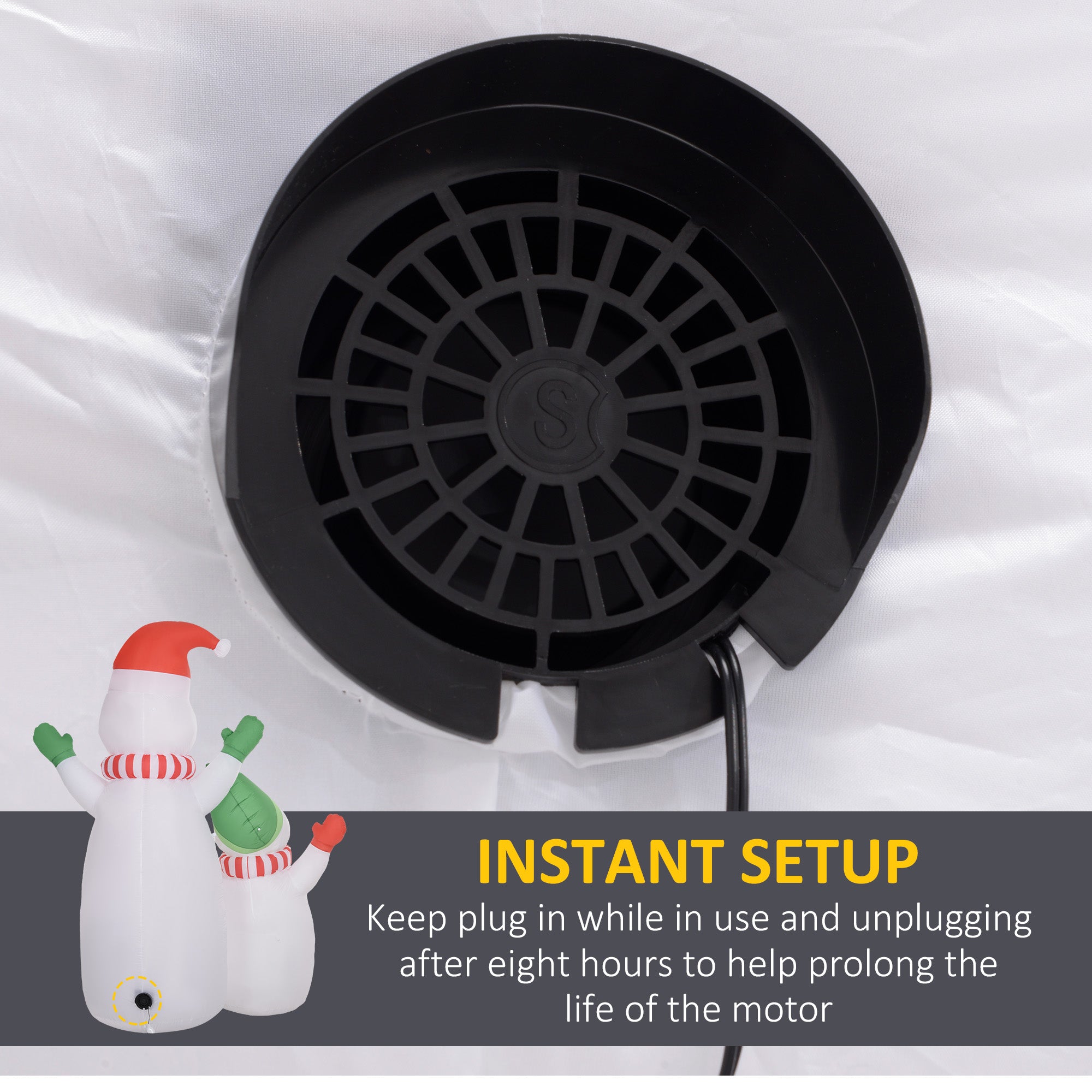 Outsunny 8ft Inflatable Snowman and Son Christmas Decoration - North Peak Garden Furniture