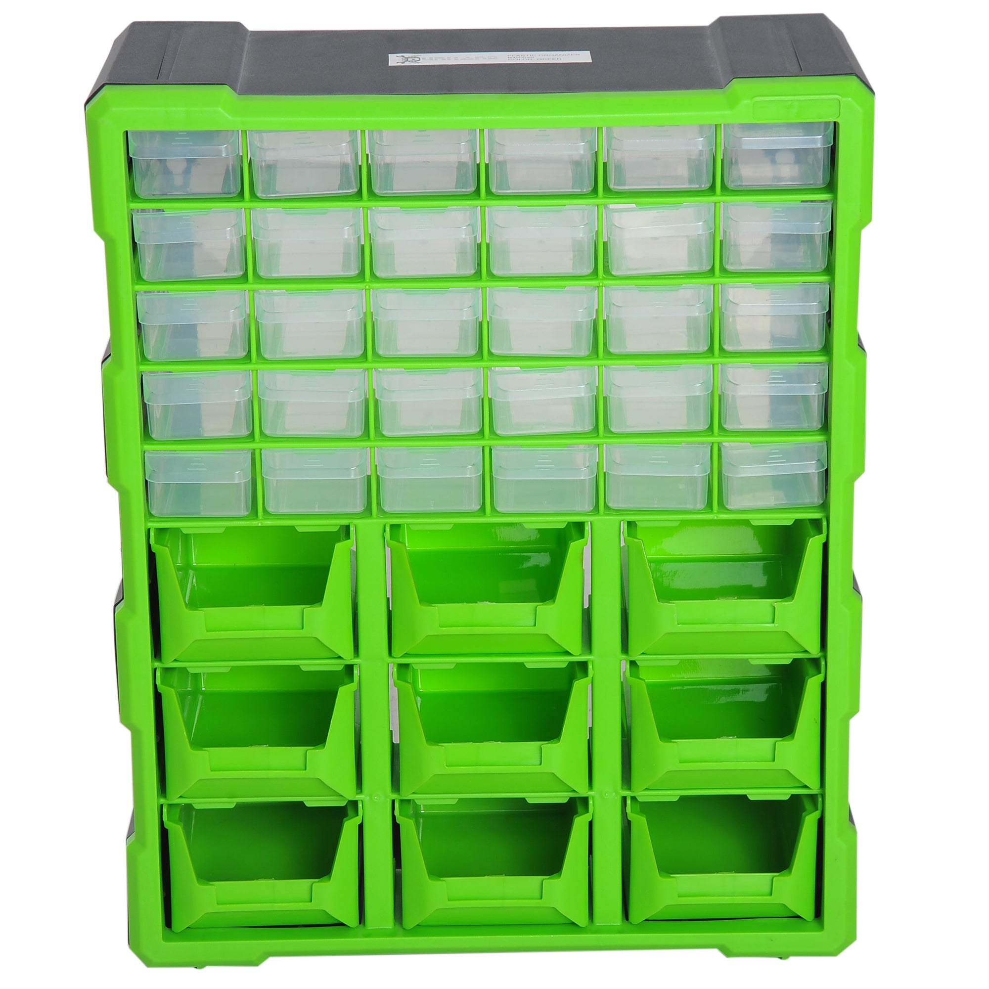 DURHAND Plastic 39 Drawer Parts Organiser Wall Mount Storage Cabinet Garage Small Nuts Bolts Tool Clear