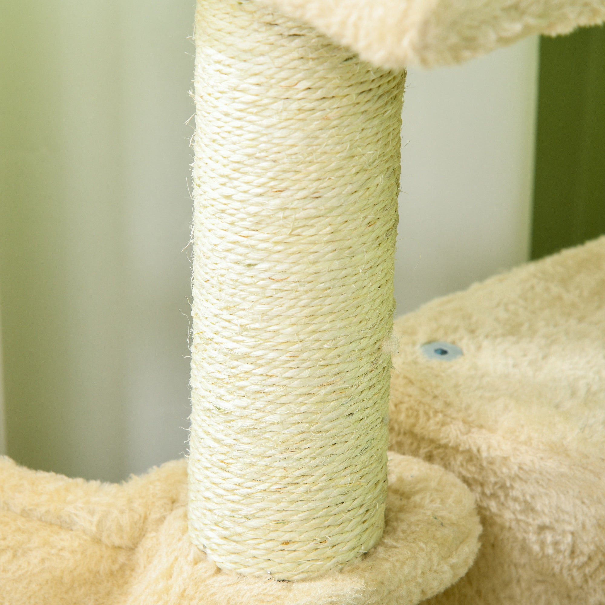 PawHut Sisal 100cm Cat Tree Tower with Sisal Scratching Post Cream White - North Peak Garden Furniture