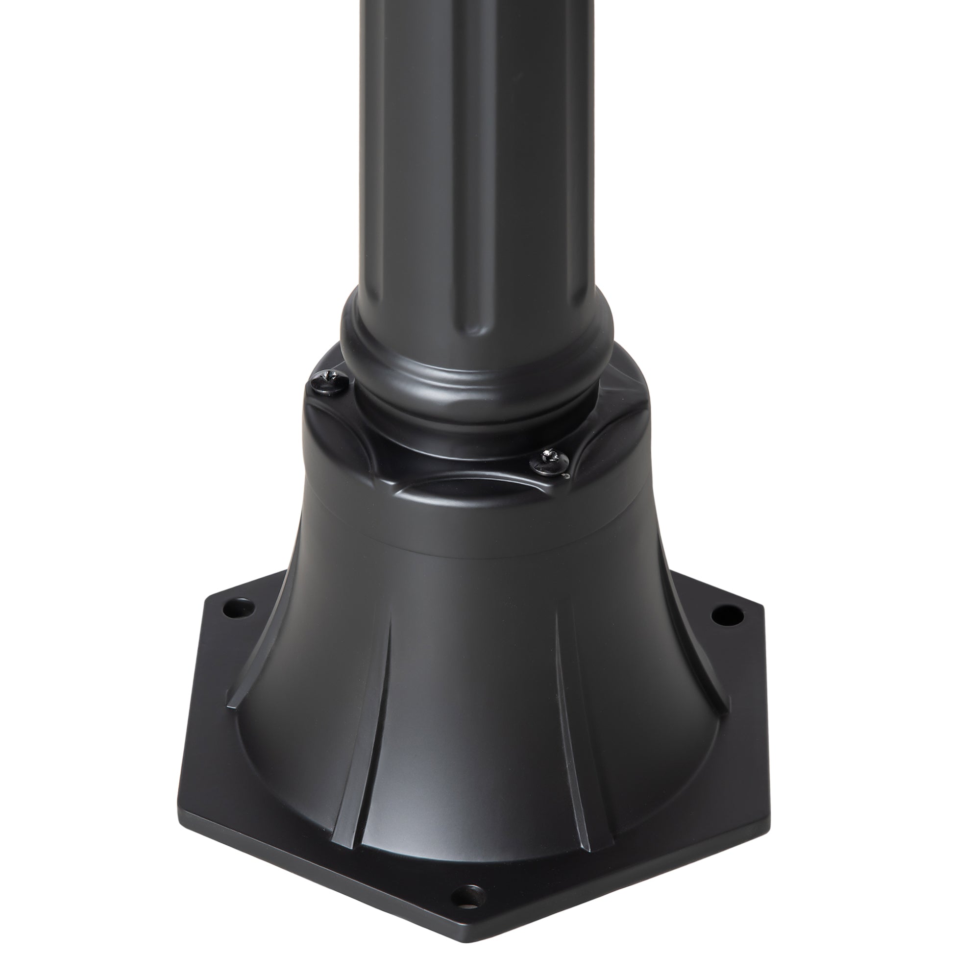 Outsunny 1.9M Garden Lamp Post Light, IP44 Outdoor LED Solar Powered Lantern Lamp with Aluminium Frame for Patio, Pathway and Walkway, Black - North Peak Garden Furniture