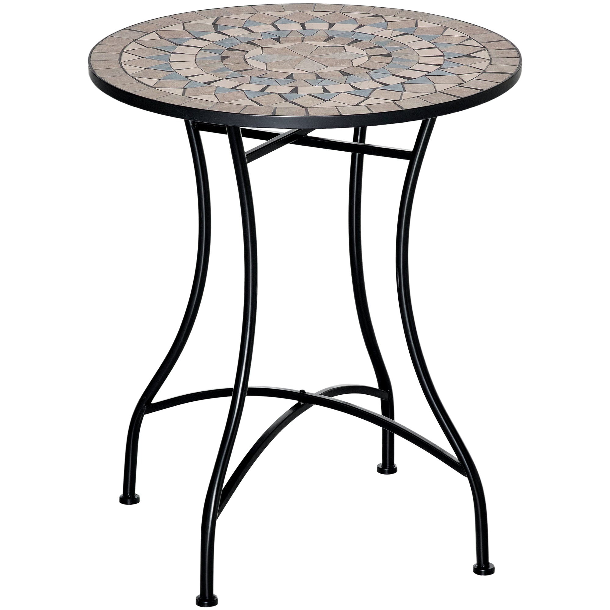 Outsunny Φ60cm Mosaic Outdoor Patio Table - Green