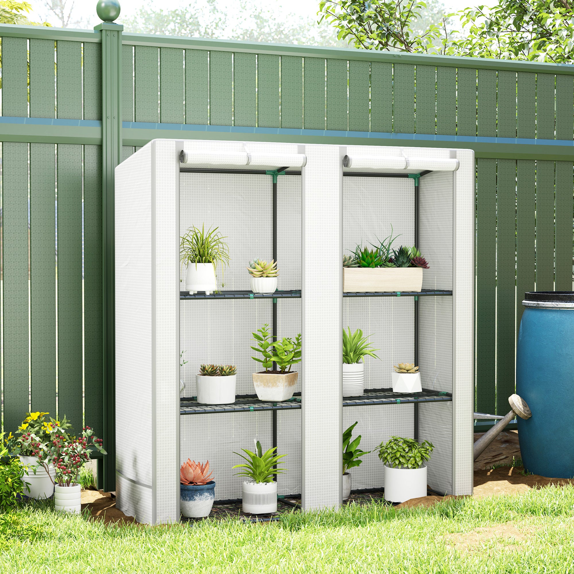 Outsunny Three-Tier Mini Greenhouse - White