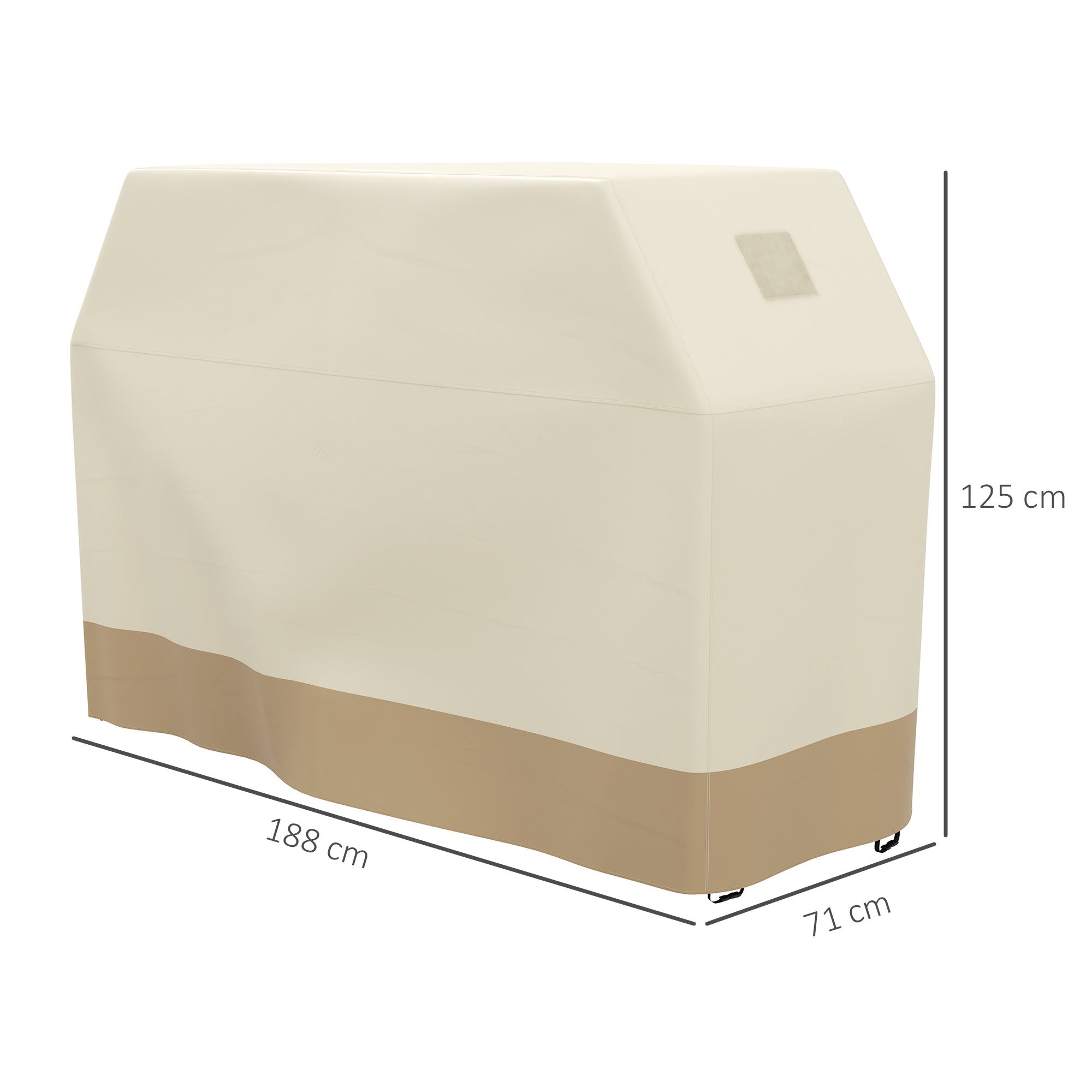 Outsunny 71W x 188Lcm PU Coated Protective Grill Cover - Beige - North Peak Garden Furniture