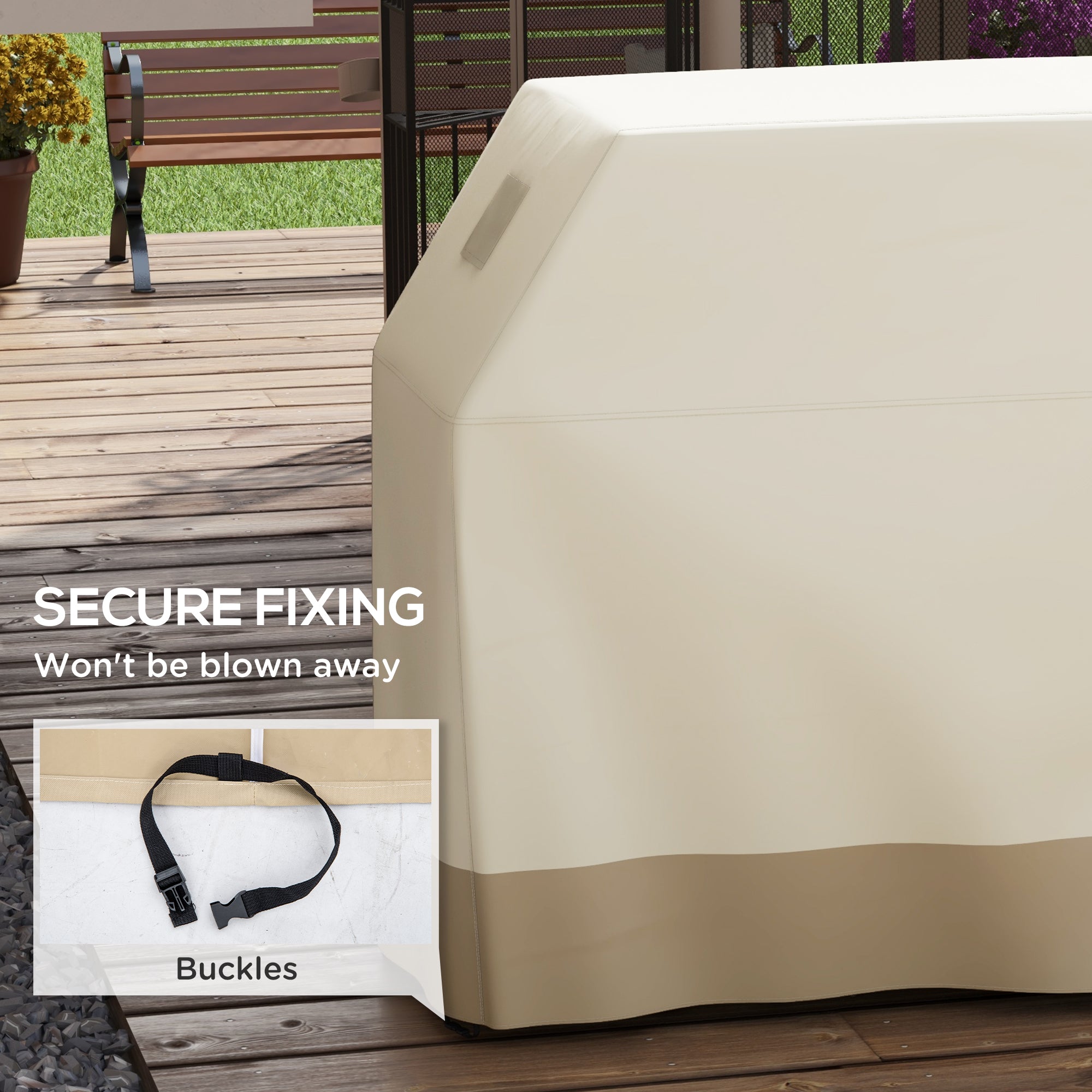 Outsunny 66W x 152Lcm PU Coated Protective Grill Cover - Beige - North Peak Garden Furniture