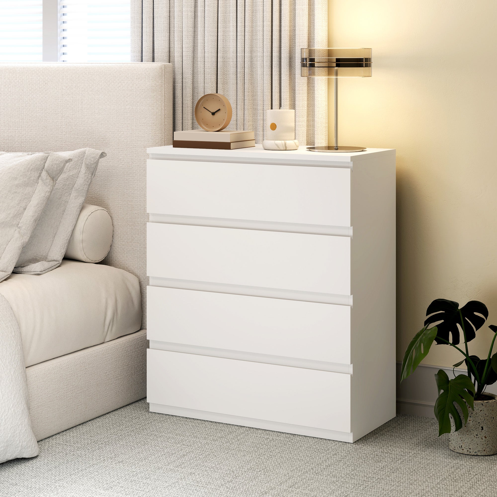 HOMCOM Chest of Four Drawers - White