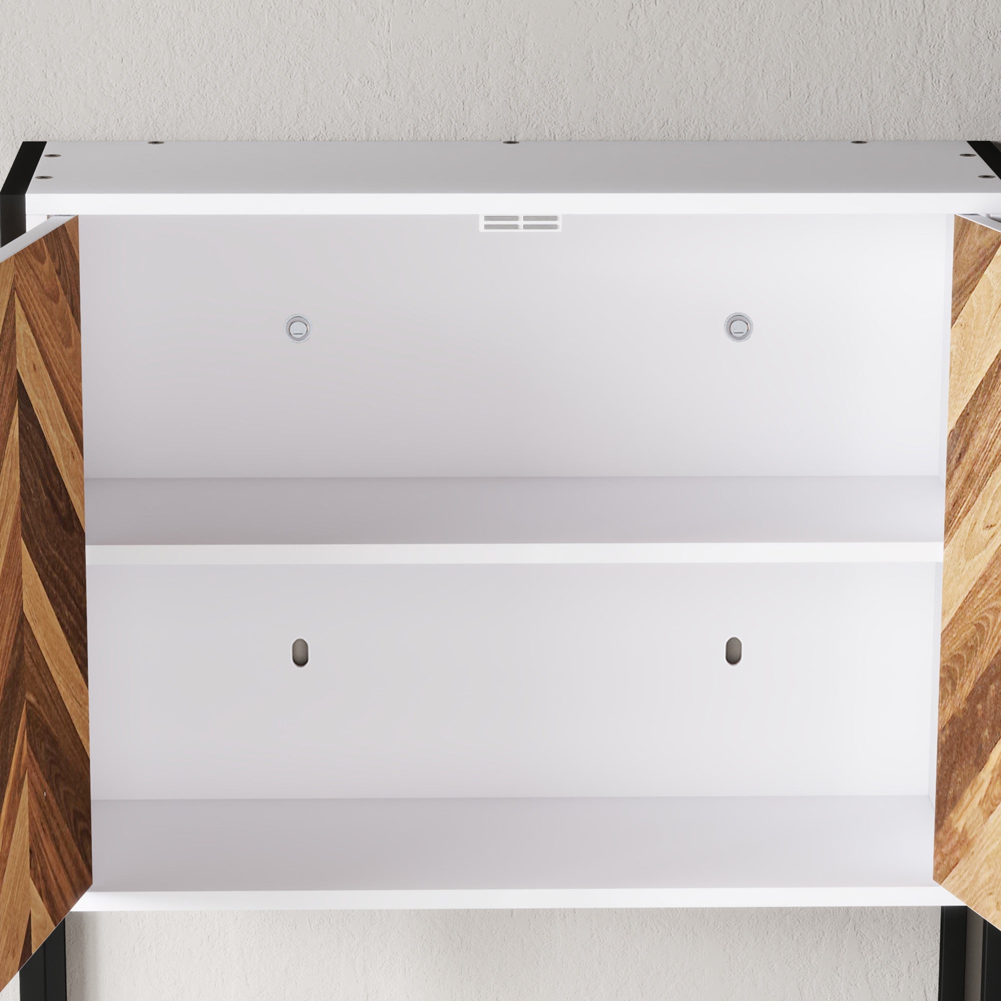 HOMCOM Bathroom Cabinet Wall Mounted, Bathroom Wall Cabinet Medicine Cabinet with 2 Doors, Adjustable Shelf, Walnut - North Peak Garden Furniture