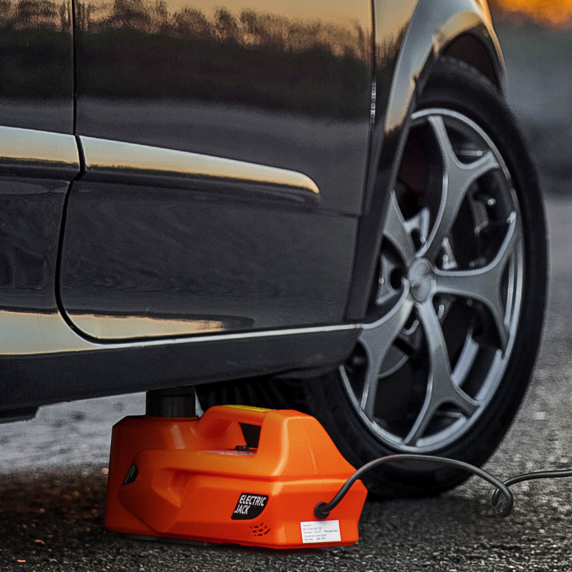 DURHAND 5 Ton Electric Car Jack Kit with 12V Auto Car Floor Jack, Impact Wrench, 15.5-45cm Car Tyre Lift Kit Emergency Tyre Repair Kit with Case for Cars, SUVs, Sedans, MPVs - North Peak Garden Furniture