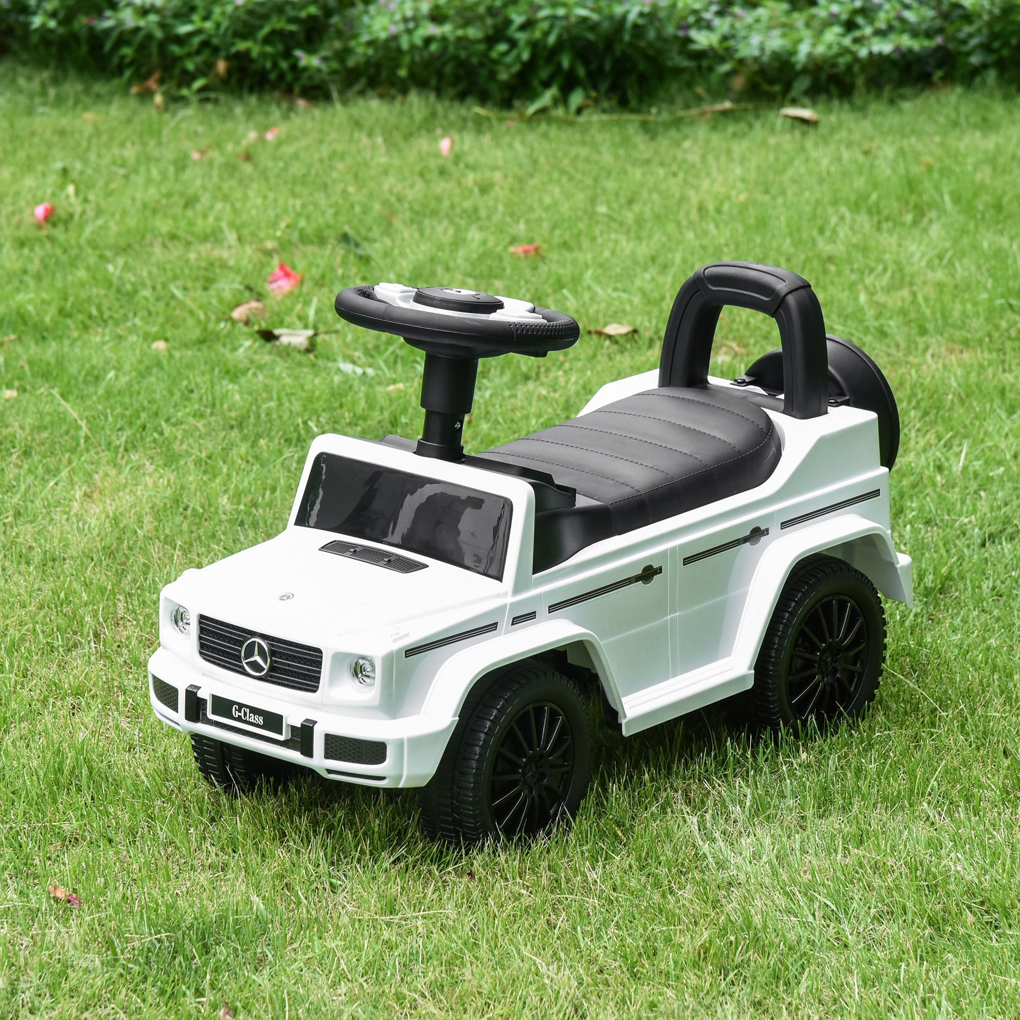 HOMCOM 3 in 1 Kids Ride On Car G350 Licensed Foot To Floor Slider Toddler Push Along NO POWER White 12-36 months - North Peak Garden Furniture