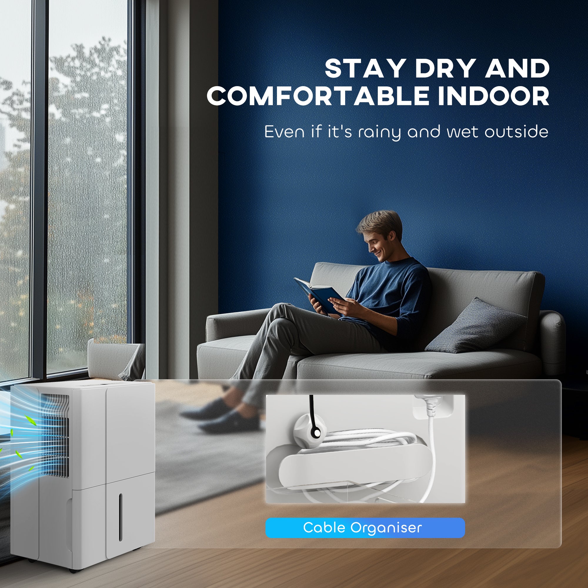 HOMCOM 30L Clothes Dryer Dehumidifier - White - North Peak Garden Furniture