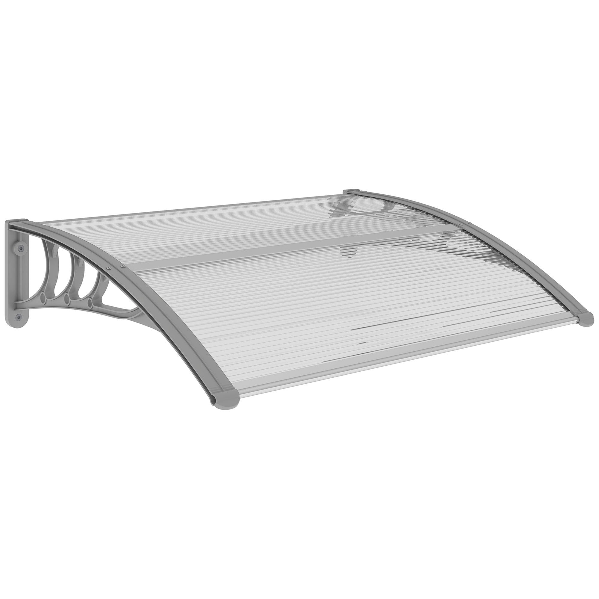 Outsunny Door Canopy Awning Outdoor Window Rain Shelter Cover for Front/Back Door Porch Clear 100 x 75cm - North Peak Garden Furniture