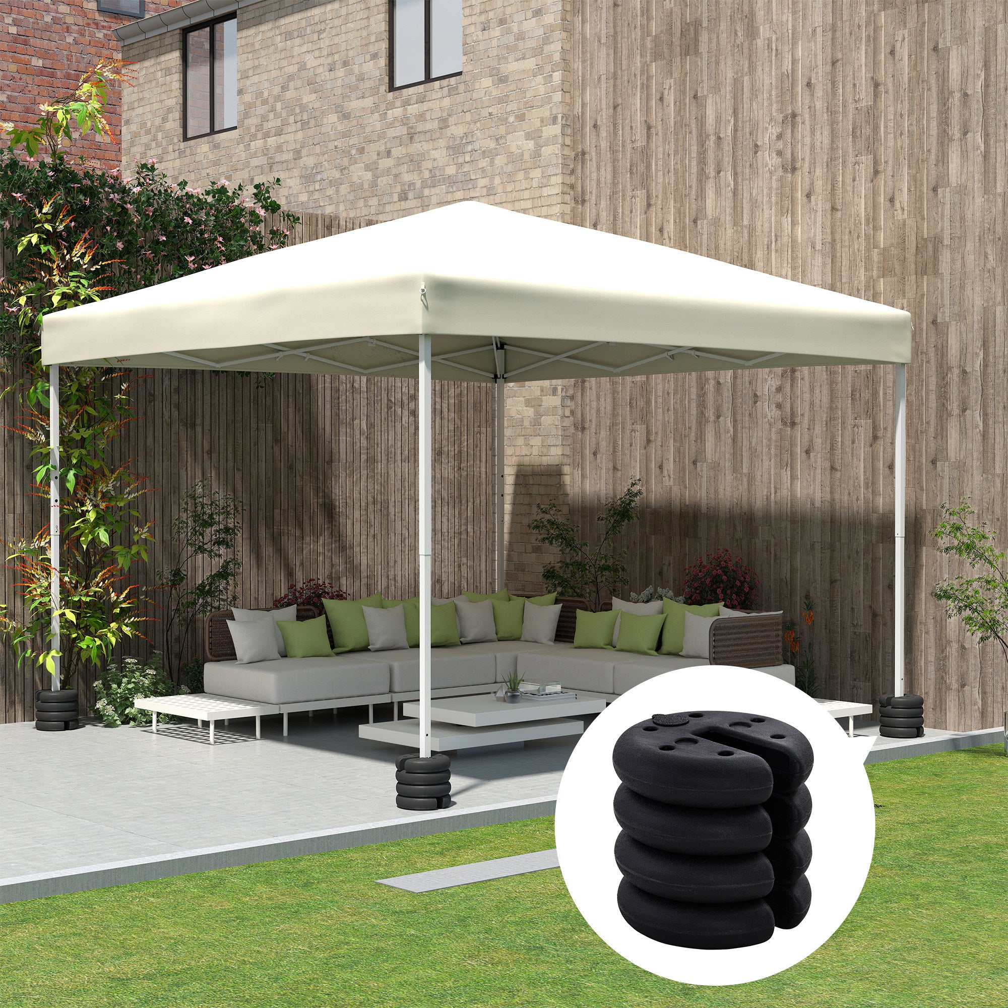 Outsunny Sand Fillable Set of 4 PCs Gazebo Tent Sand  Leg Weights Marquee Party Tent Canopy Accessory