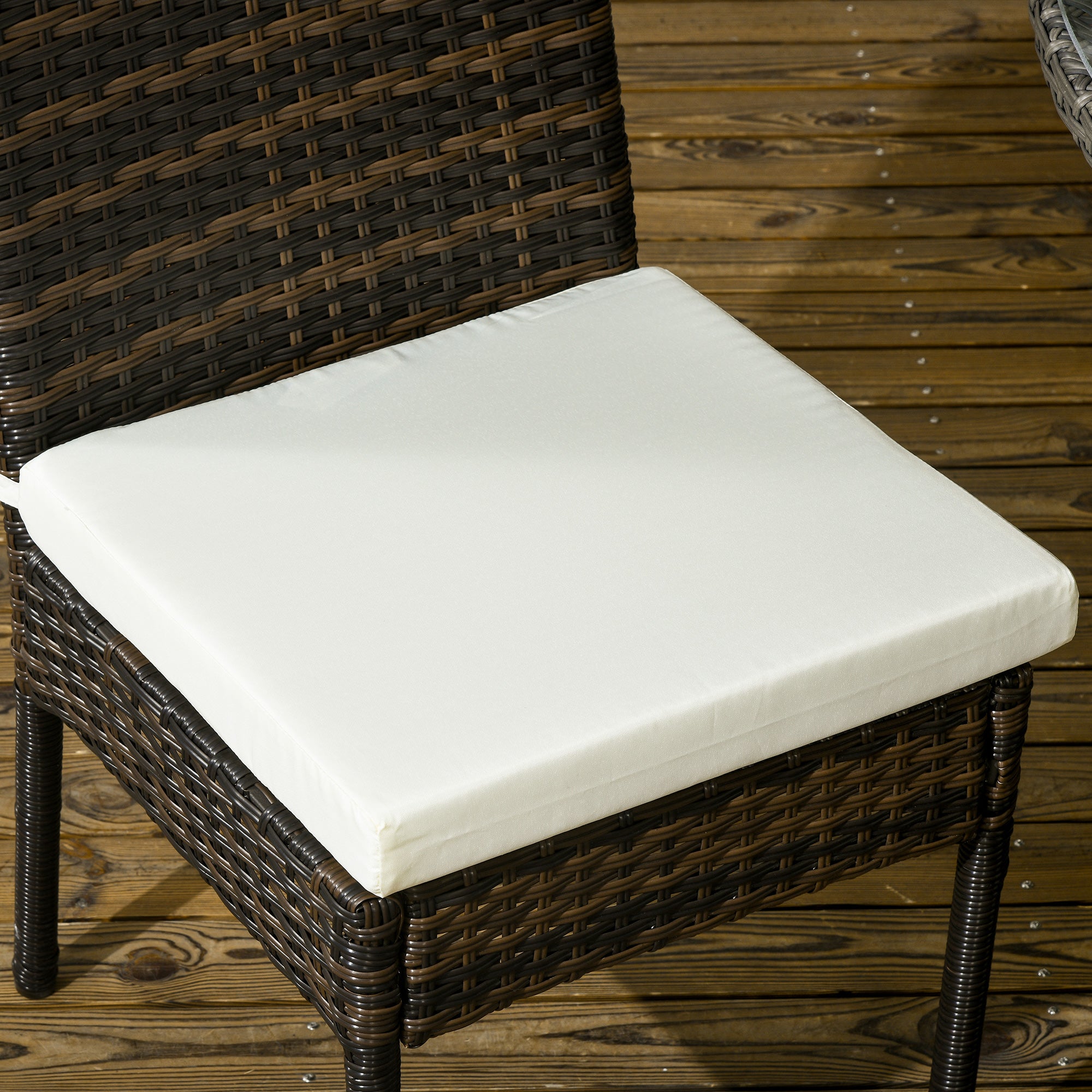 Outsunny Set of Two Armless Rattan Garden Chairs - Brown - North Peak Garden Furniture