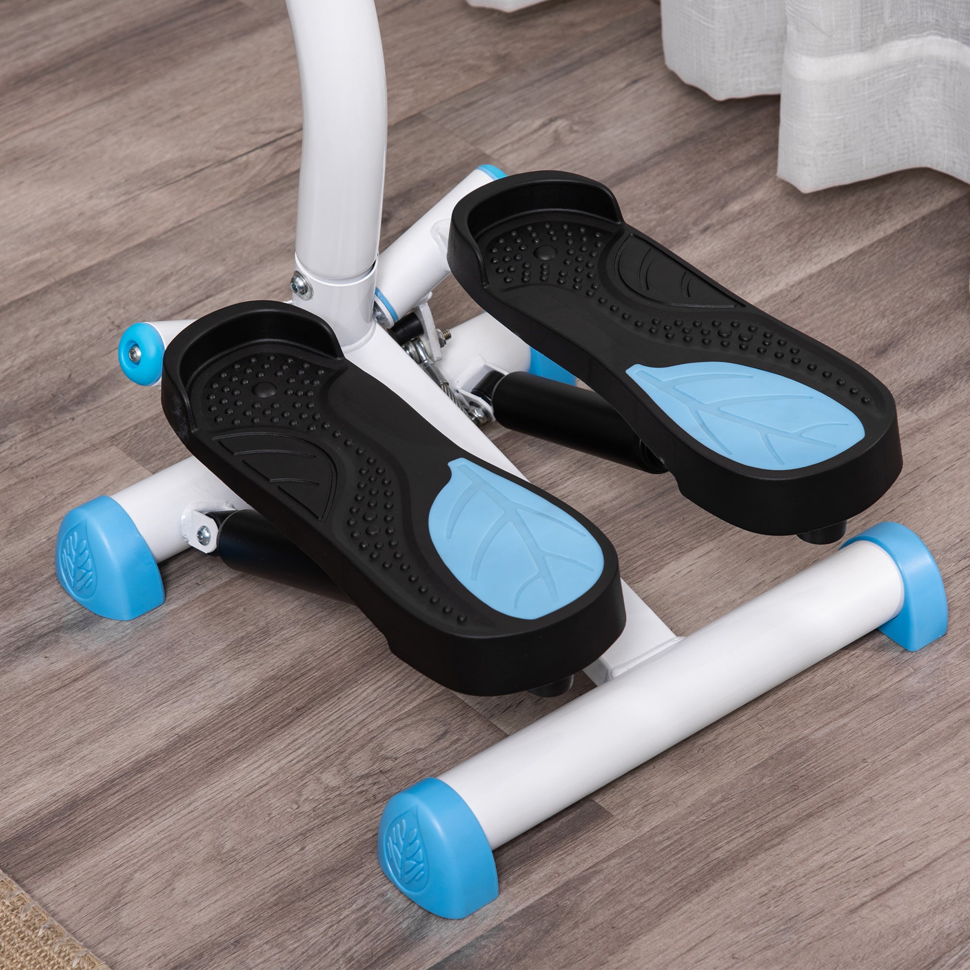 HOMCOM Twister Stepper Height Adjustable Step Machine, with LCD Screen - Blue - North Peak Garden Furniture