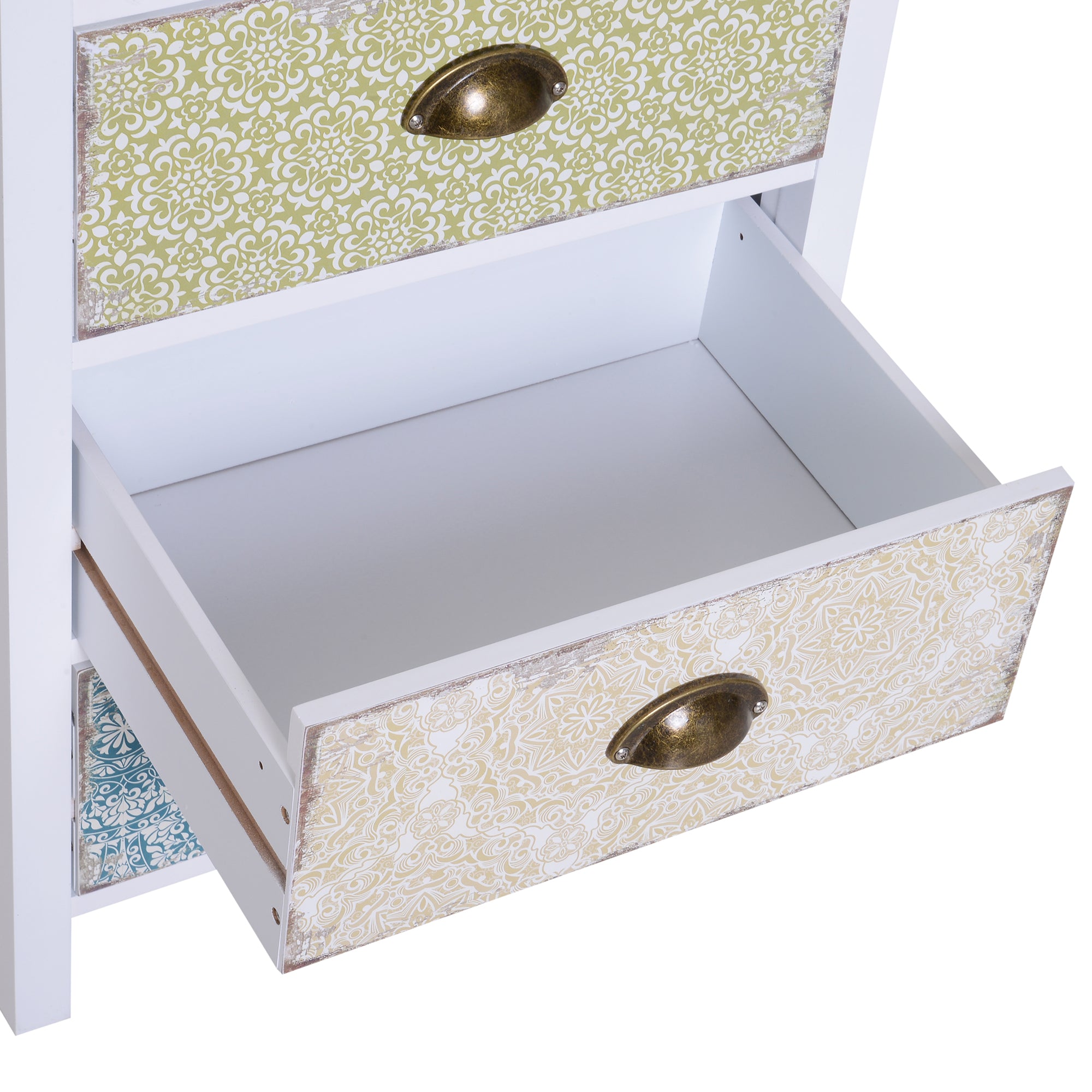 HOMCOM Chest of 5 Drawers Bedside Cabinet Side Storage Chest Entryway Living Room Bedroom Furniture Organizer Unit - North Peak Garden Furniture