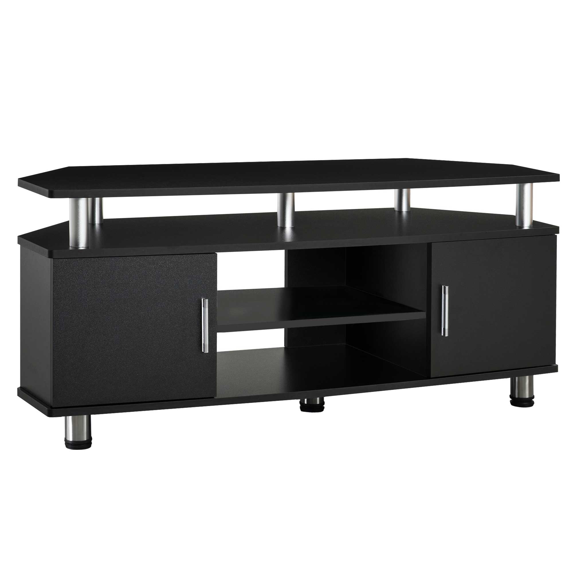 HOMCOM TV Unit Cabinet for TVs up to 55 Inches with Storage Shelves and Cupboard, Entertainment Center for Living Room, Black