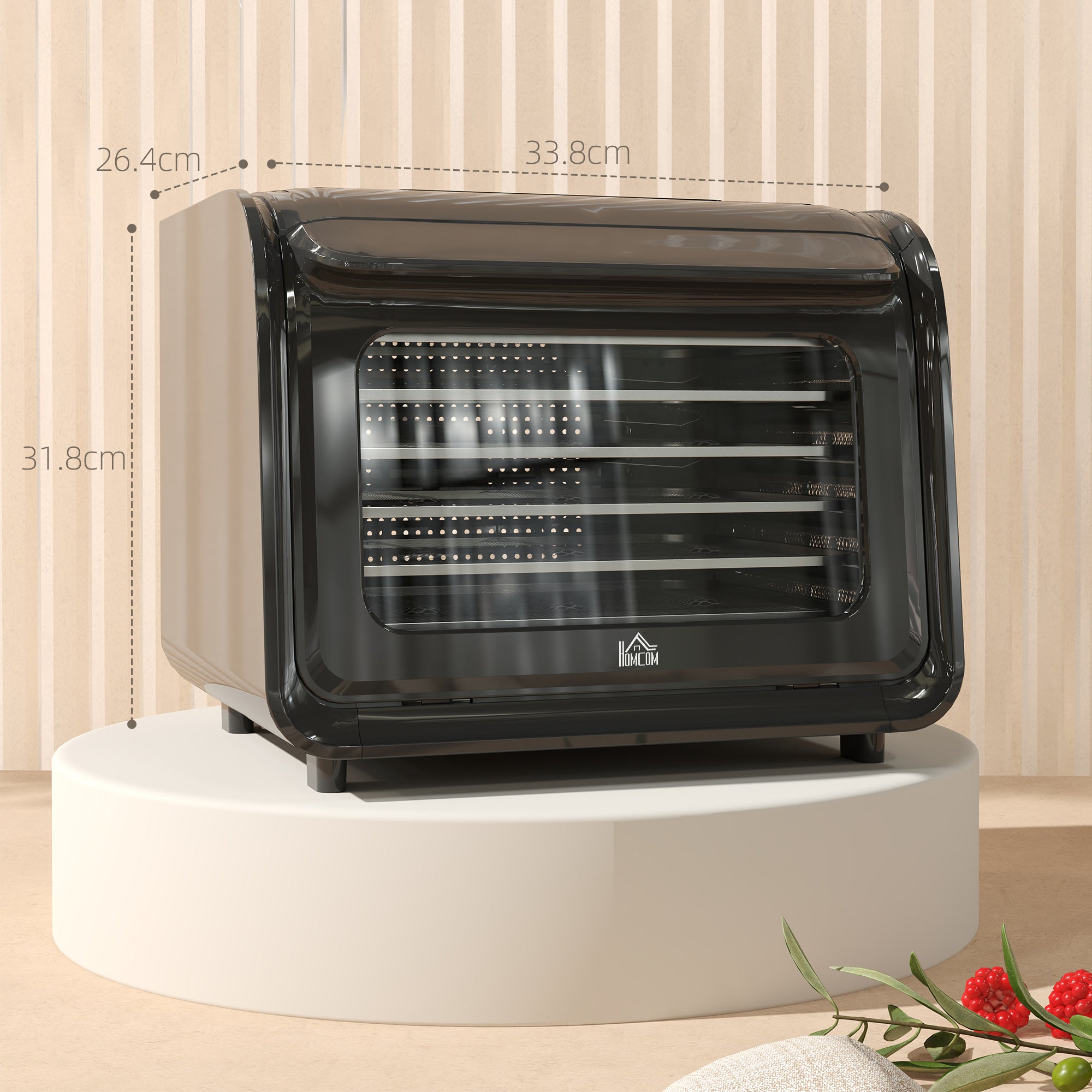 HOMCOM 35-70°C Six-Tray Food Dehydrator - Black - North Peak Garden Furniture