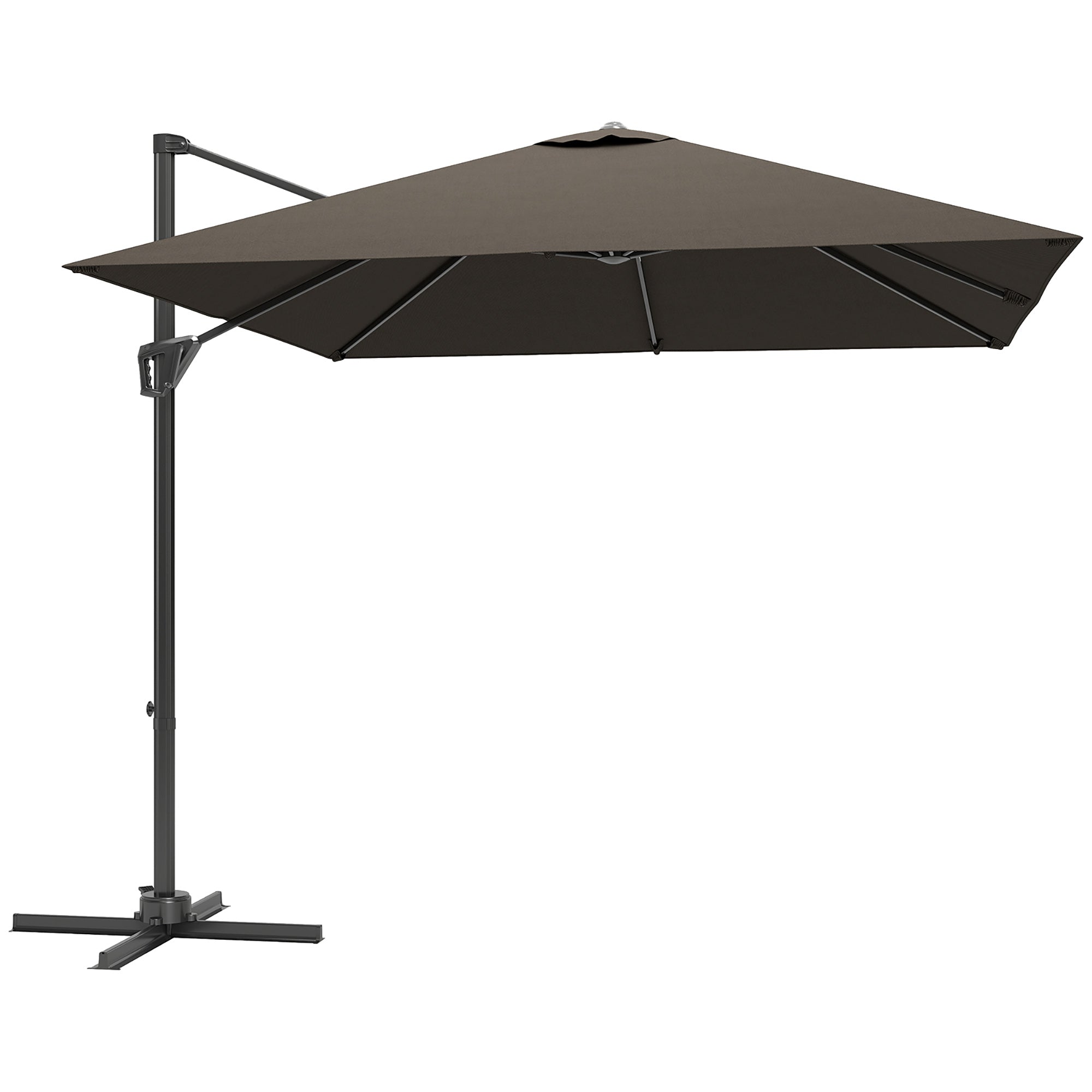 Outsunny Patio Offset Parasol Umbrella - Tan - North Peak Garden Furniture