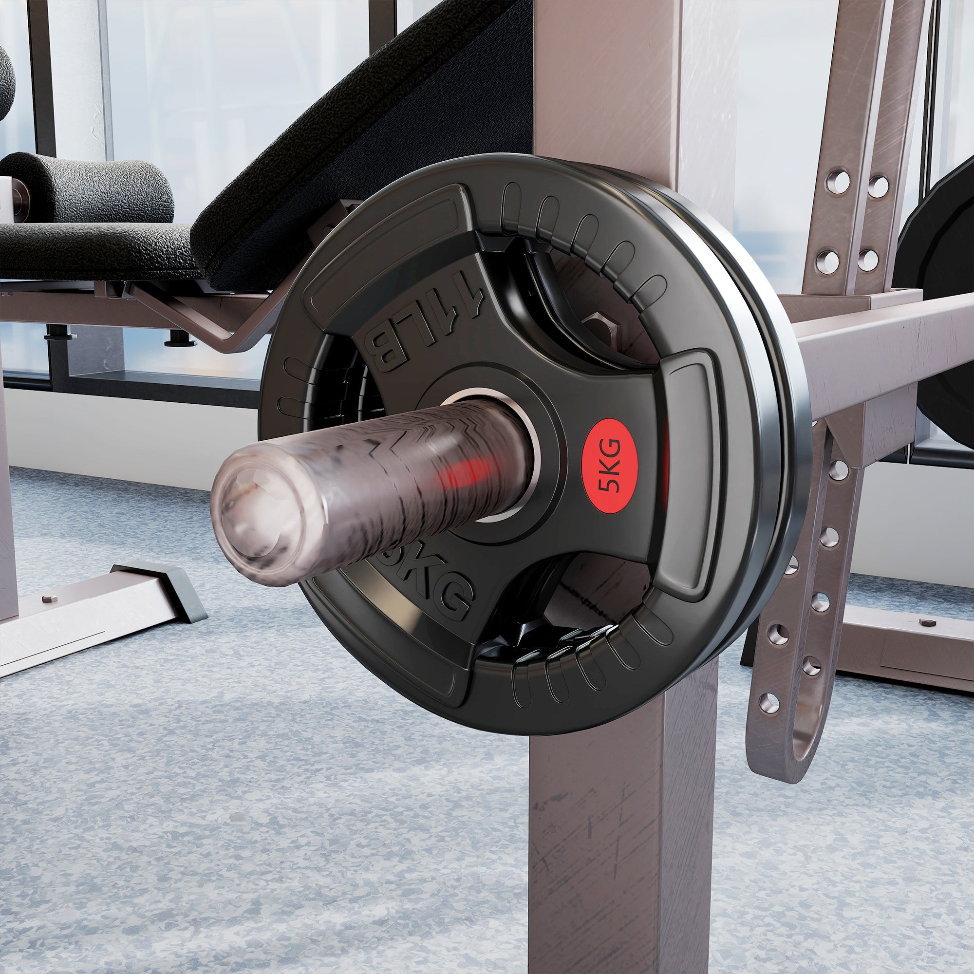 SPORTNOW Olympic Weight Plates, 2"/5cm Weight Disc Pair with Tri-Grips, 2 x 5kg Dumbbell Plates for Weightlifting and Strength Training Home Gym Fitness Workout, Black