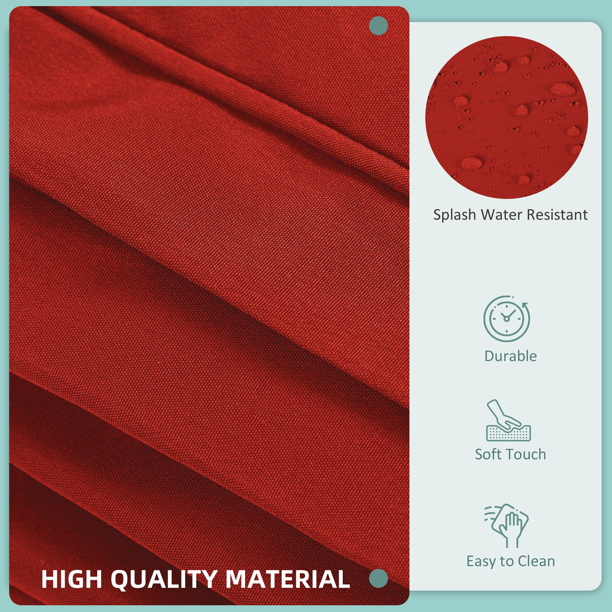 Outsunny Set of 14 Outdoor Cushion Covers - Red - North Peak Garden Furniture