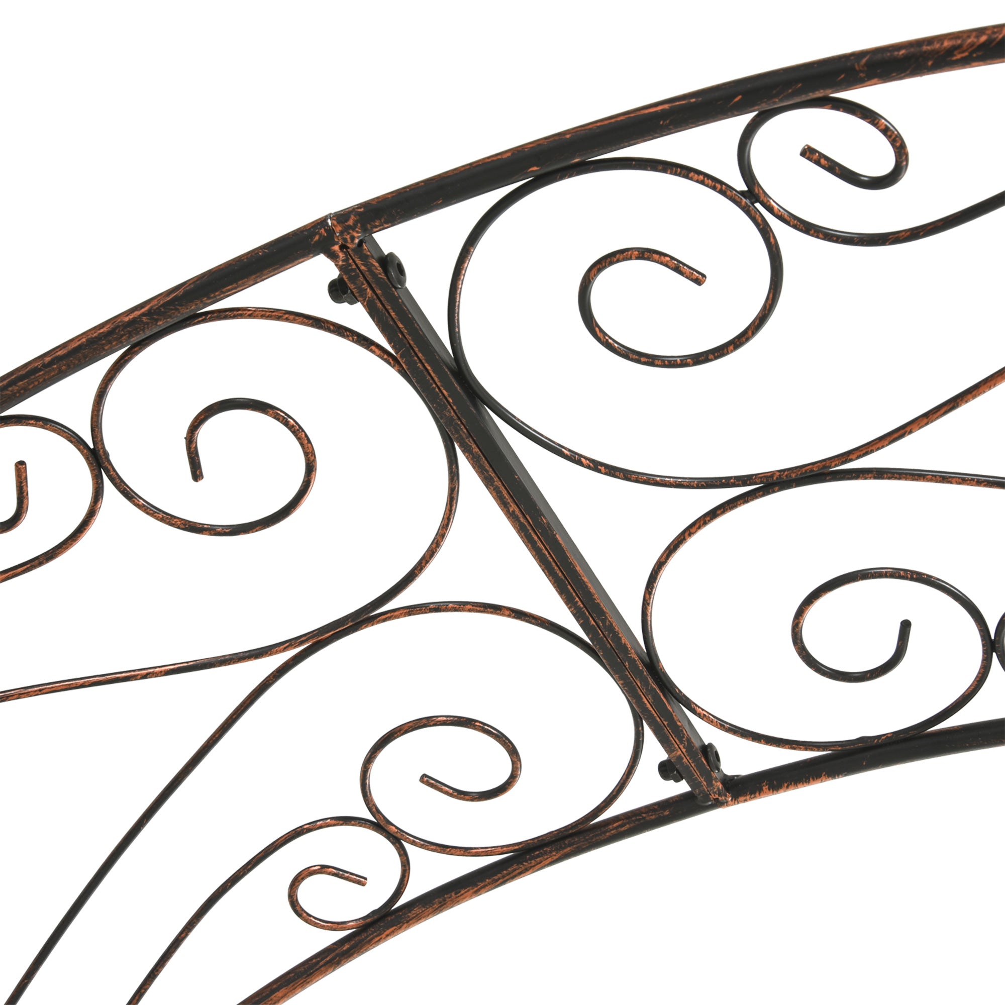 Outsunny Metal Garden Arch Trellis, Decorative Arbour Archway for Walkway Path Ceremony Wedding Party, 120 x 30 x 226cm - North Peak Garden Furniture