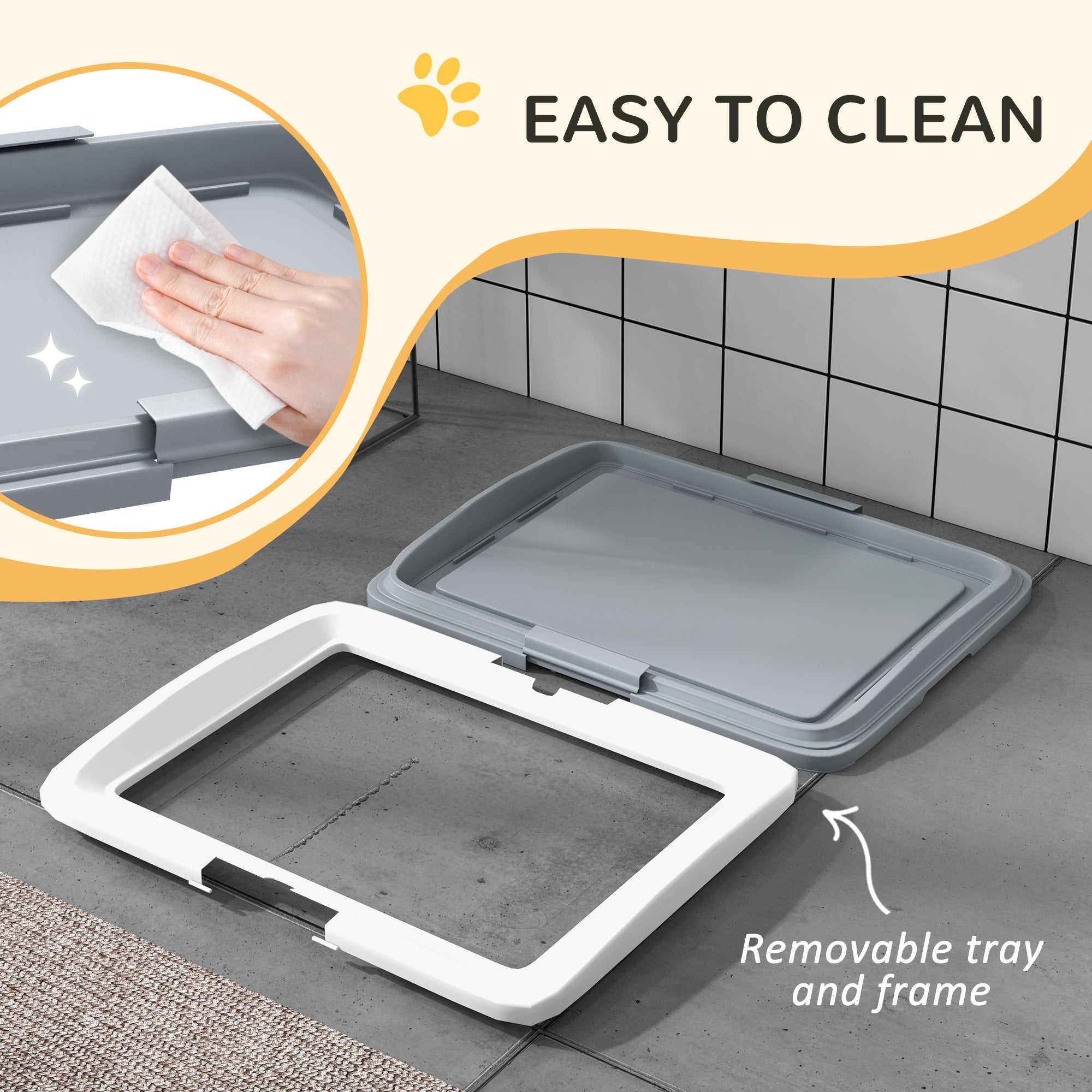 PawHut Dog Toilet Tray for Training Dogs, Dog Litter Tray for Indoor, Outdoor, 63 x 49 x 6cm - North Peak Garden Furniture