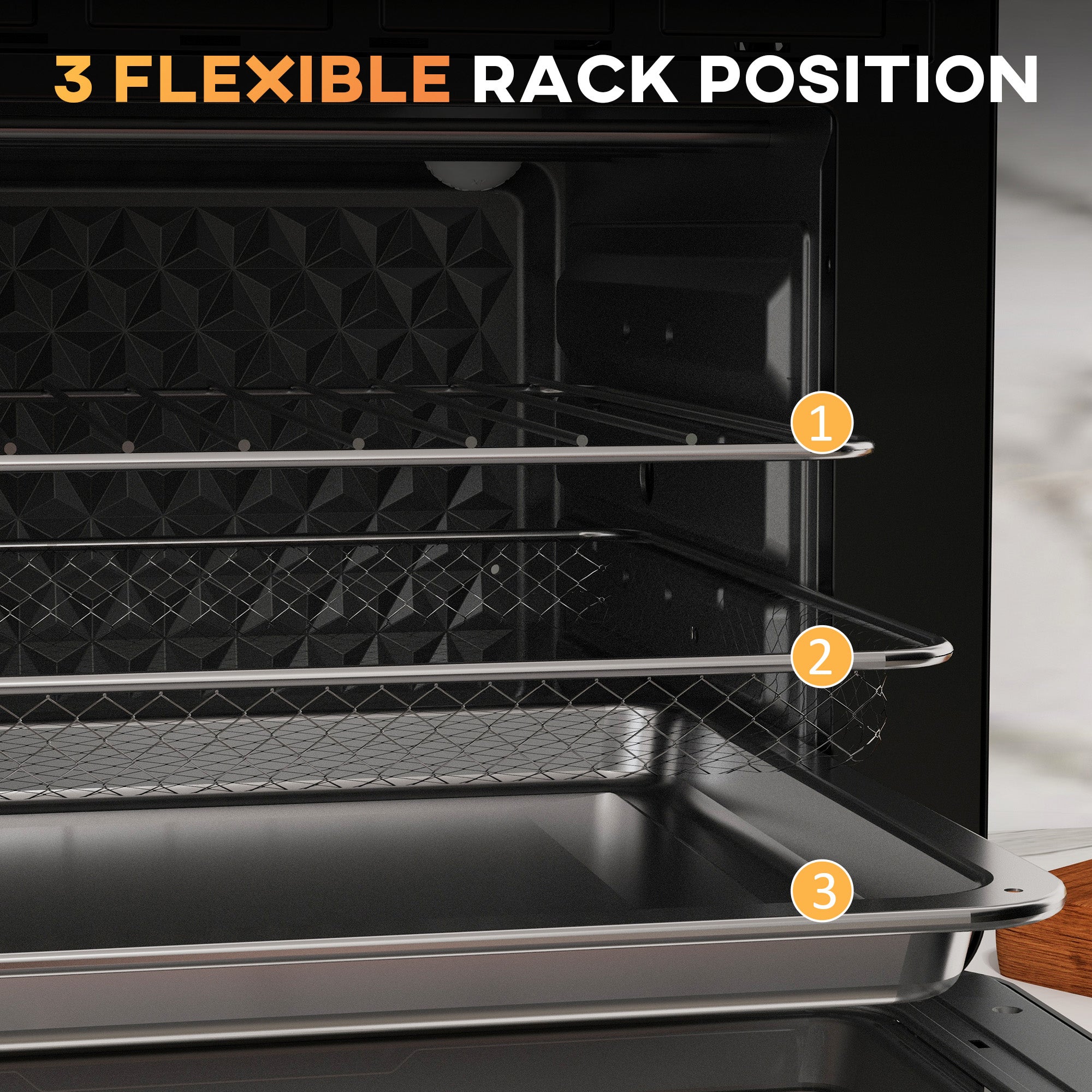 HOMCOM 20L 90-230℃ Mini Convection Oven, with Air Fry Function - Black - North Peak Garden Furniture