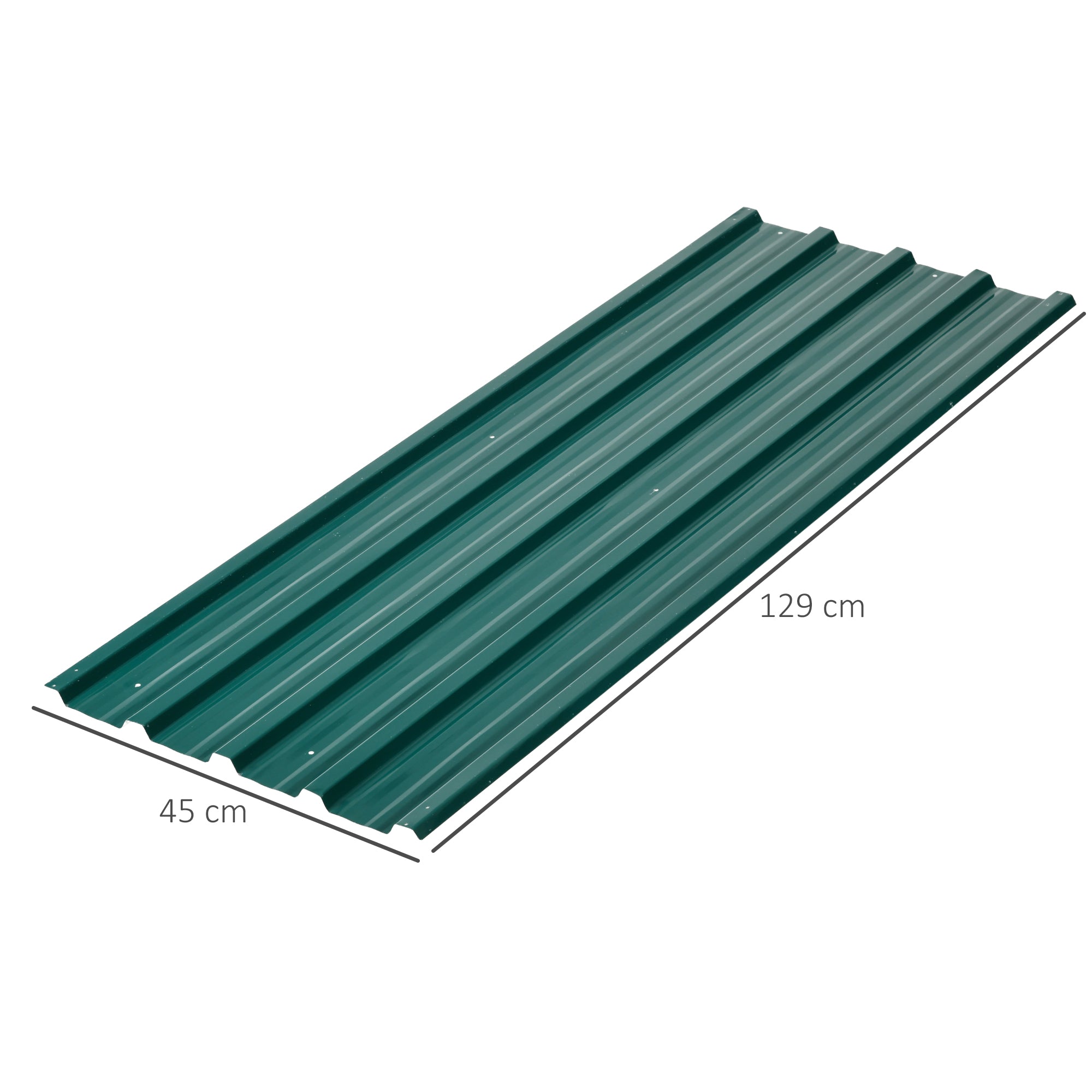 Outsunny Set of 12 Corrugated Steel Roof Sheet Panels - Green - North Peak Garden Furniture