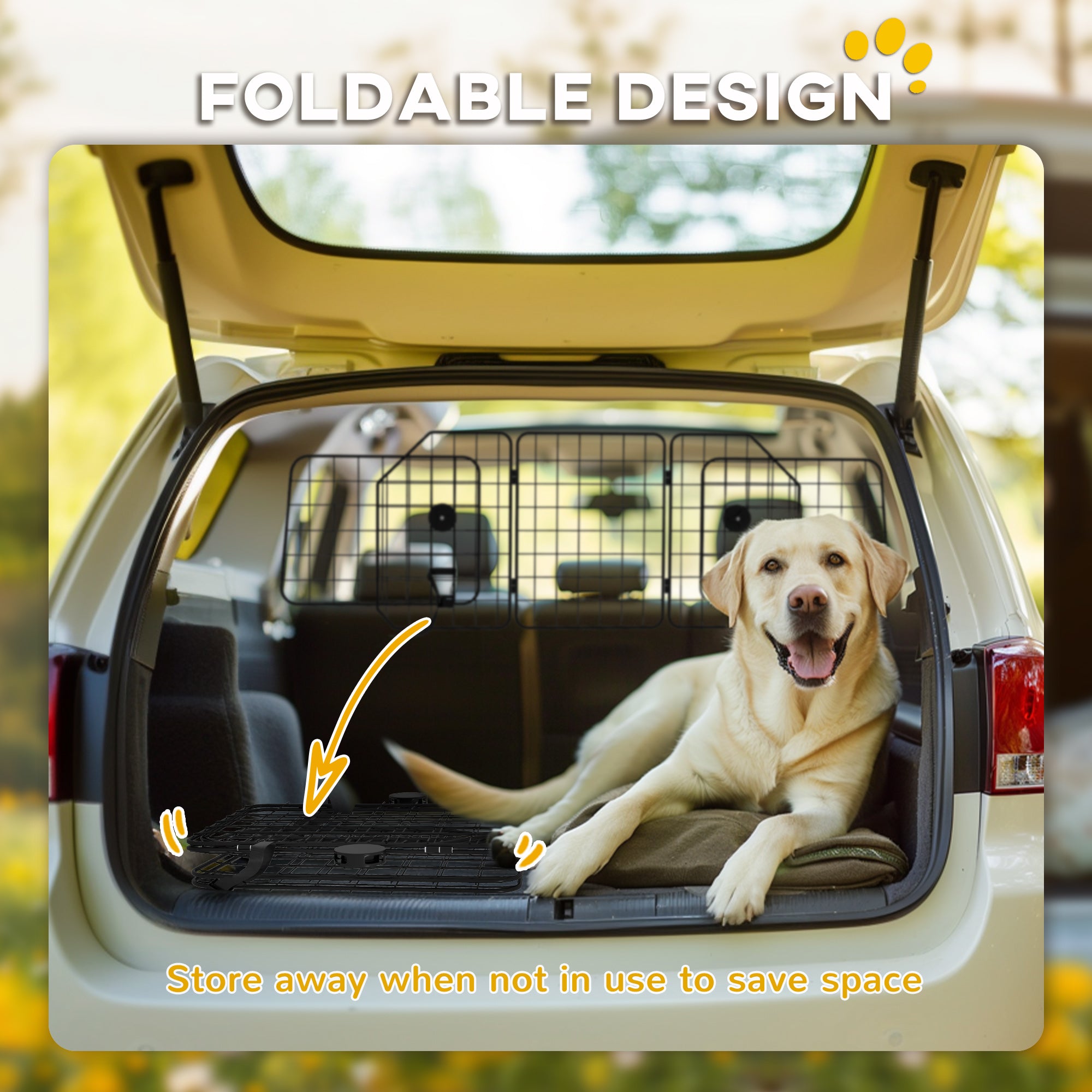 PawHut Dog Guard for Cars, Vans, Vehicles, with 93-150cm Adjustable Width - North Peak Garden Furniture