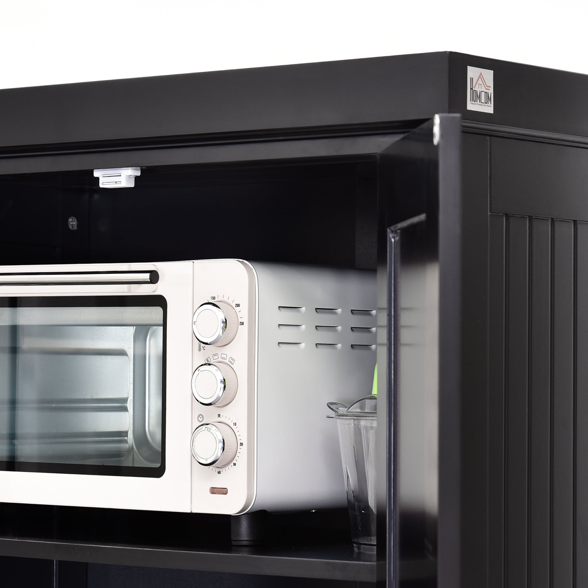 HOMCOM Freestanding Multi-Storage Kitchen Cabinet - Black - North Peak Garden Furniture