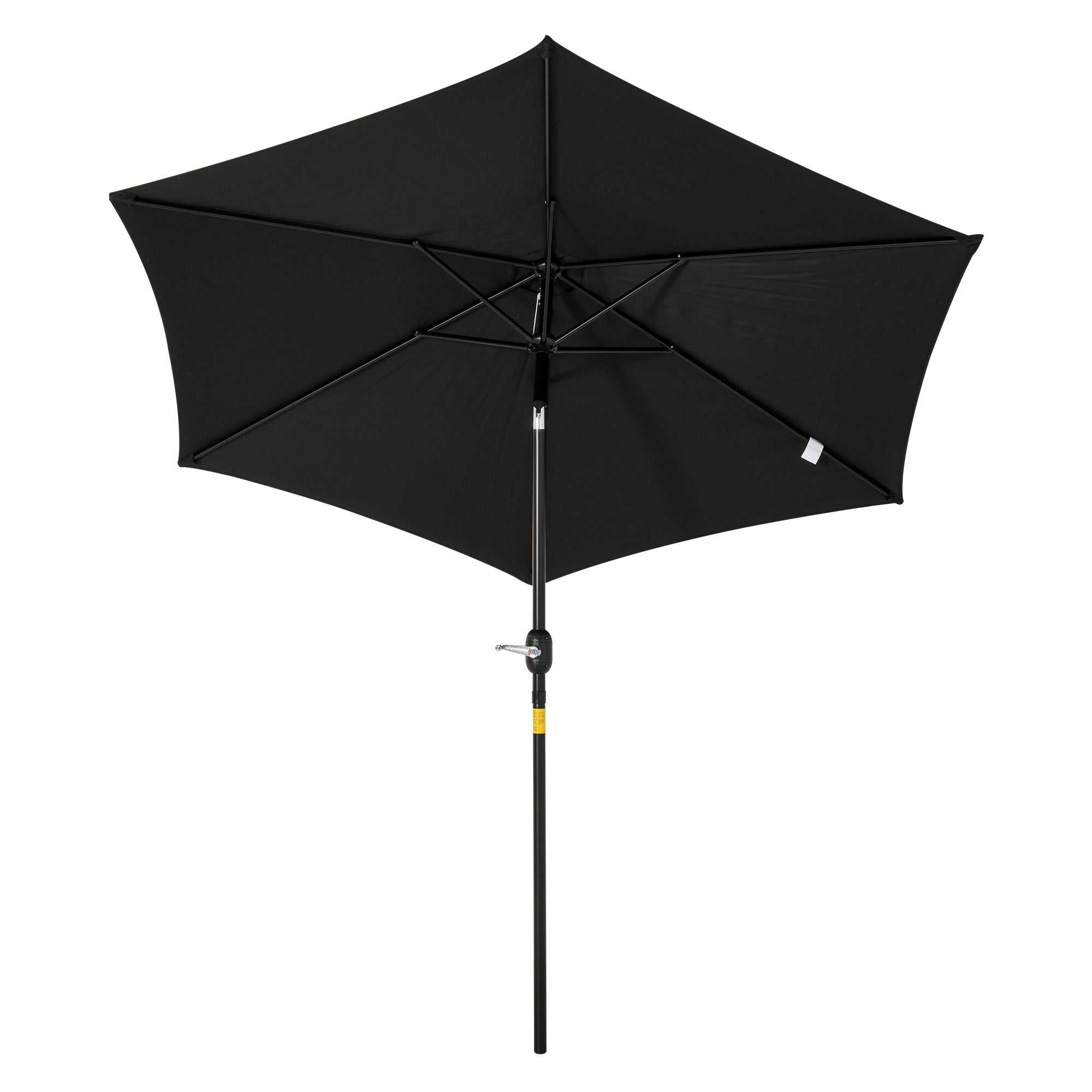 Outsunny 2.7M Garden Parasol Umbrella with Tilt and Crank, Outdoor Sun Parasol Sunshade Shelter with Aluminium Frame, Black - North Peak Garden Furniture