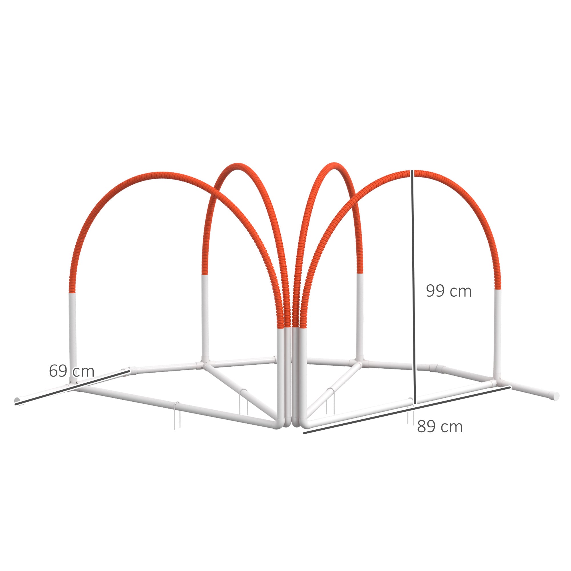 PawHut Dog Agility Equipment Set, Dog Agility Training Equipment for Dogs w/ Oxford Carry Bag, 4 PCS Weave Poles Orange - North Peak Garden Furniture