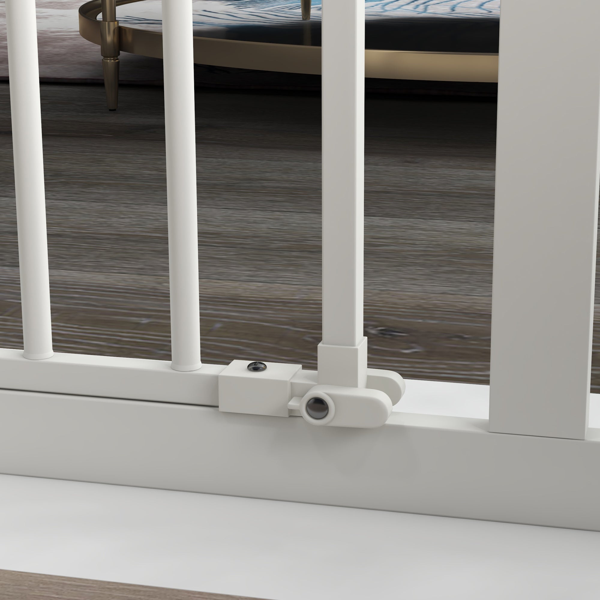 PawHut Metal 74-94cm Wide Adjustable Dog Gate White - North Peak Garden Furniture