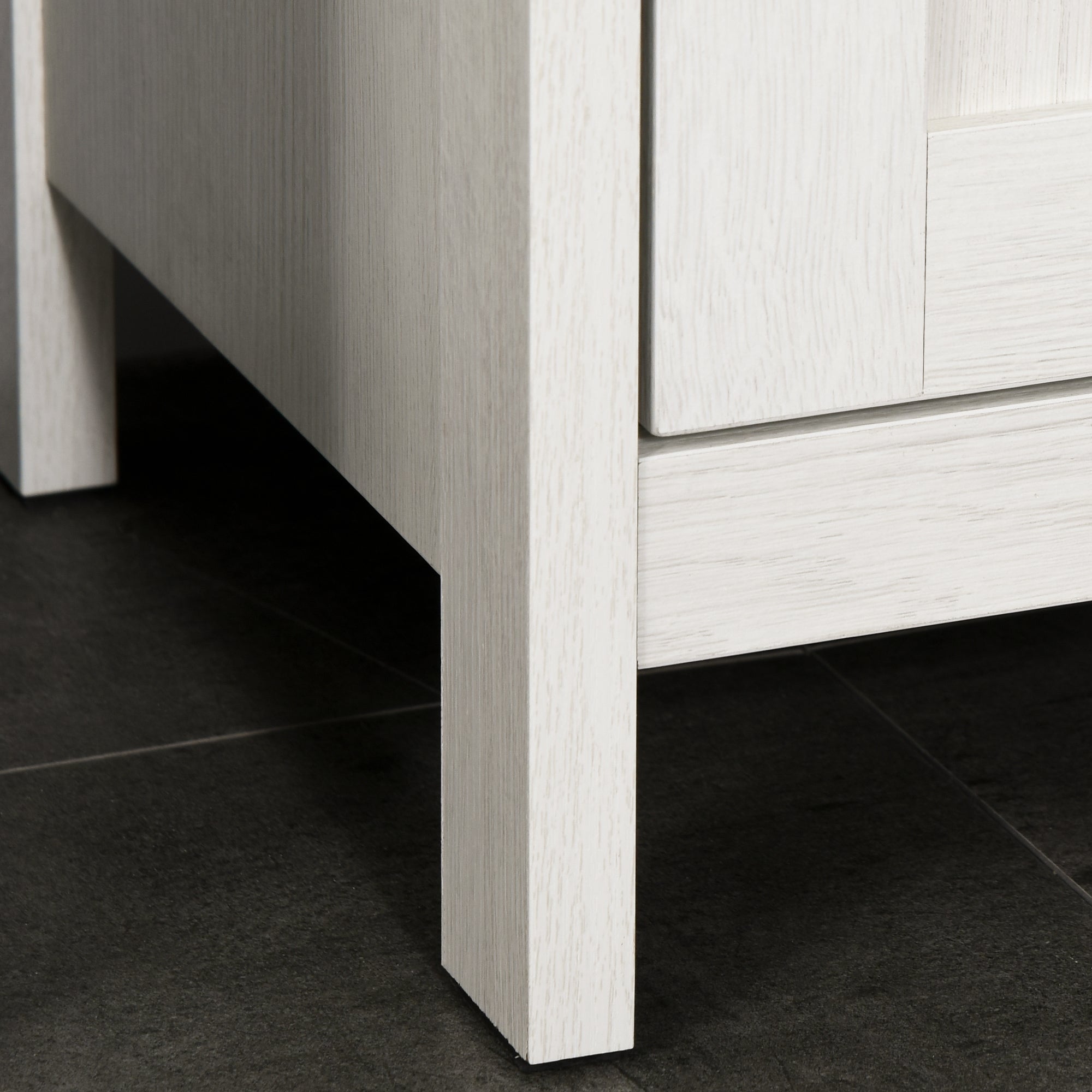 kleankin Tall Bathroom Storage Cabinet, Freestanding Tower Cabinet with 3 Open Shelves and Adjustable Shelf, Antique White - North Peak Garden Furniture