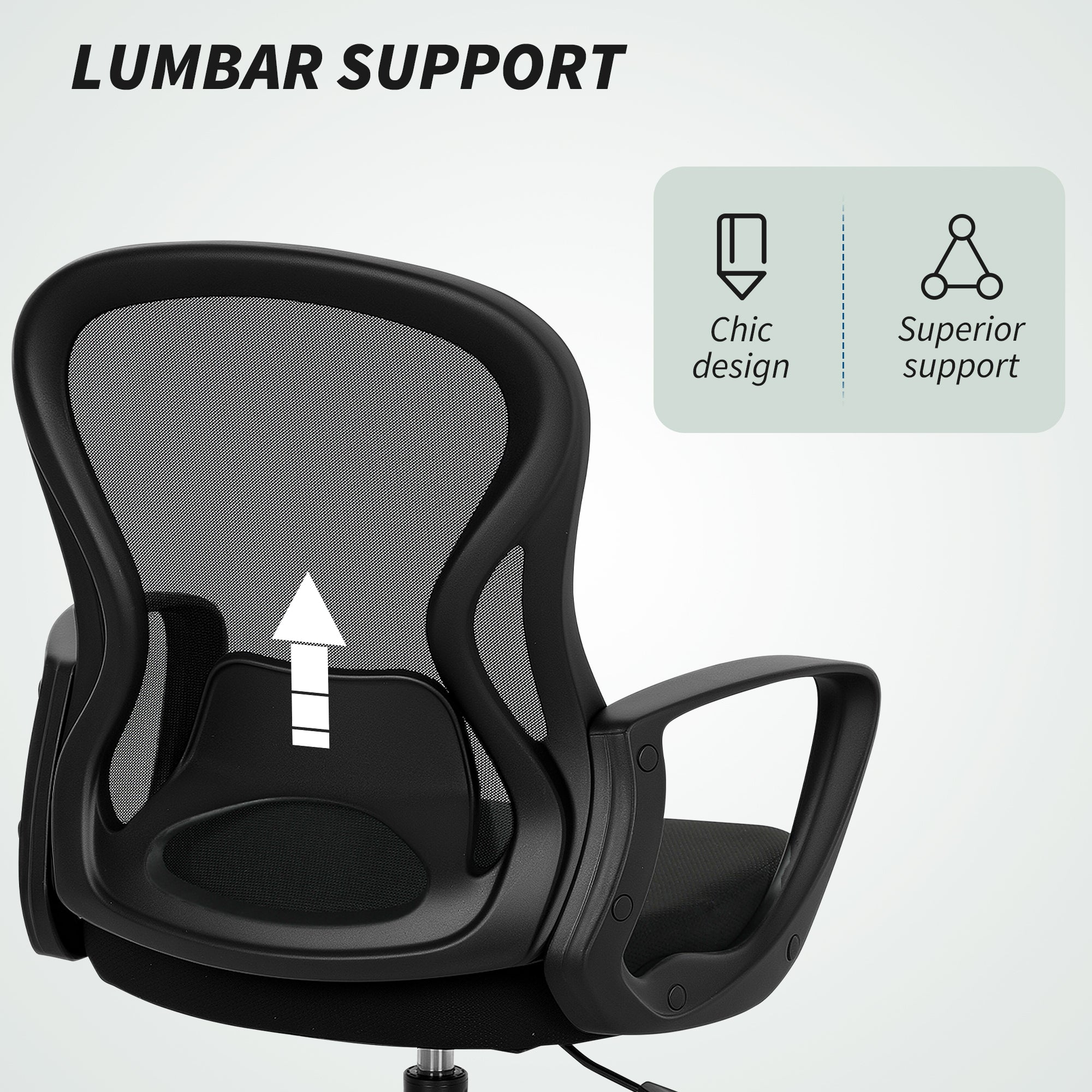 Vinsetto Drafting Chair with Adjustable Footrest, Ergonomic Mesh Office Chair with Lumbar Support, Adjustable Height for Standing Desk, Black