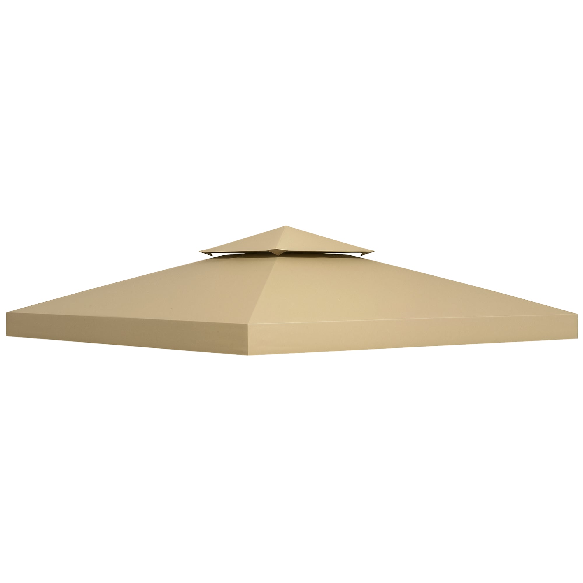 Outsunny 3(m) Gazebo Top Cover Double Tier Canopy Replacement Pavilion Roof Deep Beige