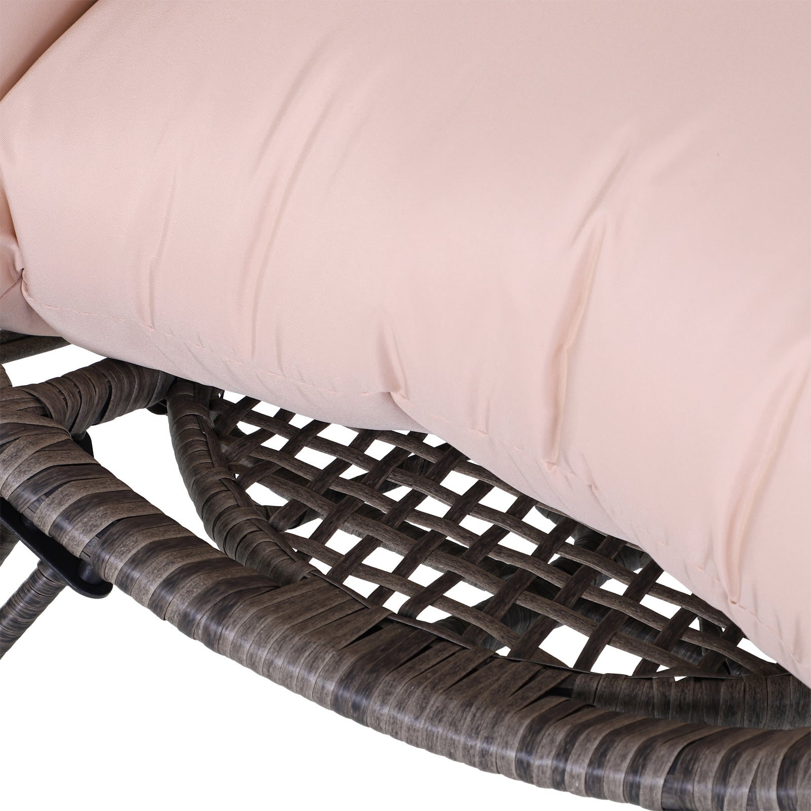 Outsunny Outdoor Egg Chair, PE Rattan Teardrop Chair with Full-body Soft Padded Cushion, Grey - North Peak Garden Furniture