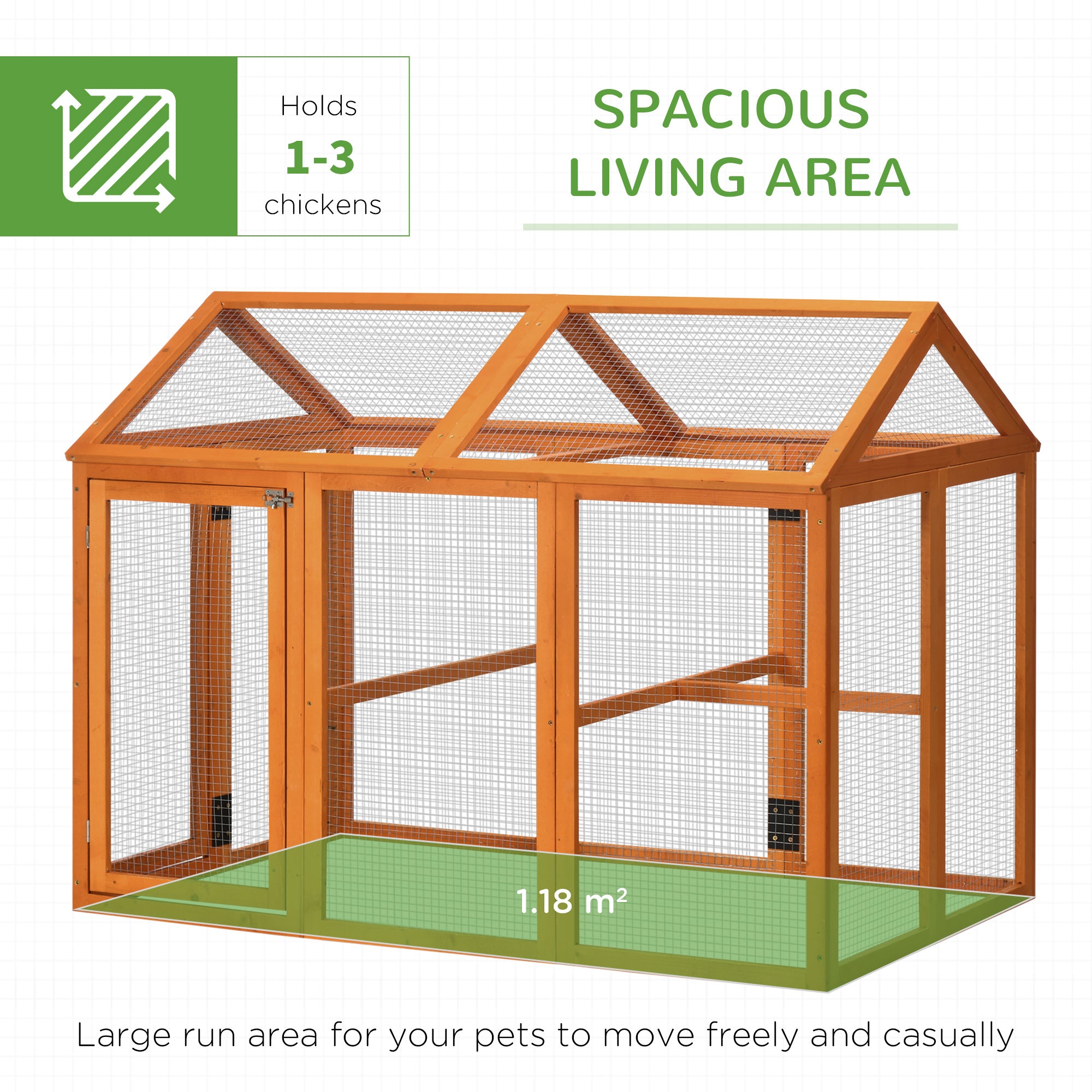 PawHut Large Chicken Run, Wooden Chicken coop, with Combinable Design - Wood Effect - North Peak Garden Furniture