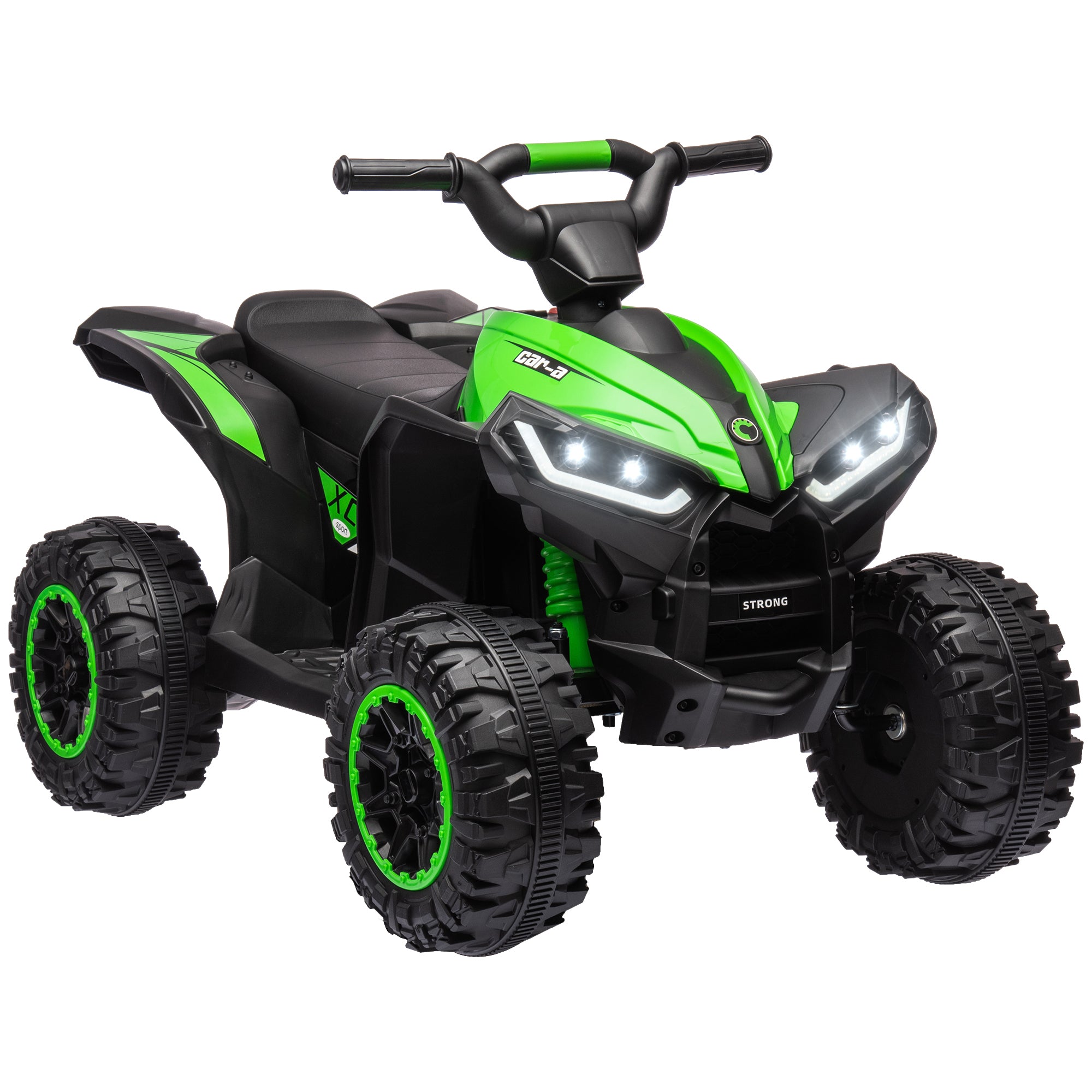 HOMCOM 12V Ride-On Quad Bike w/ Music, Horn, for Ages 3-5 Years - Green - North Peak Garden Furniture