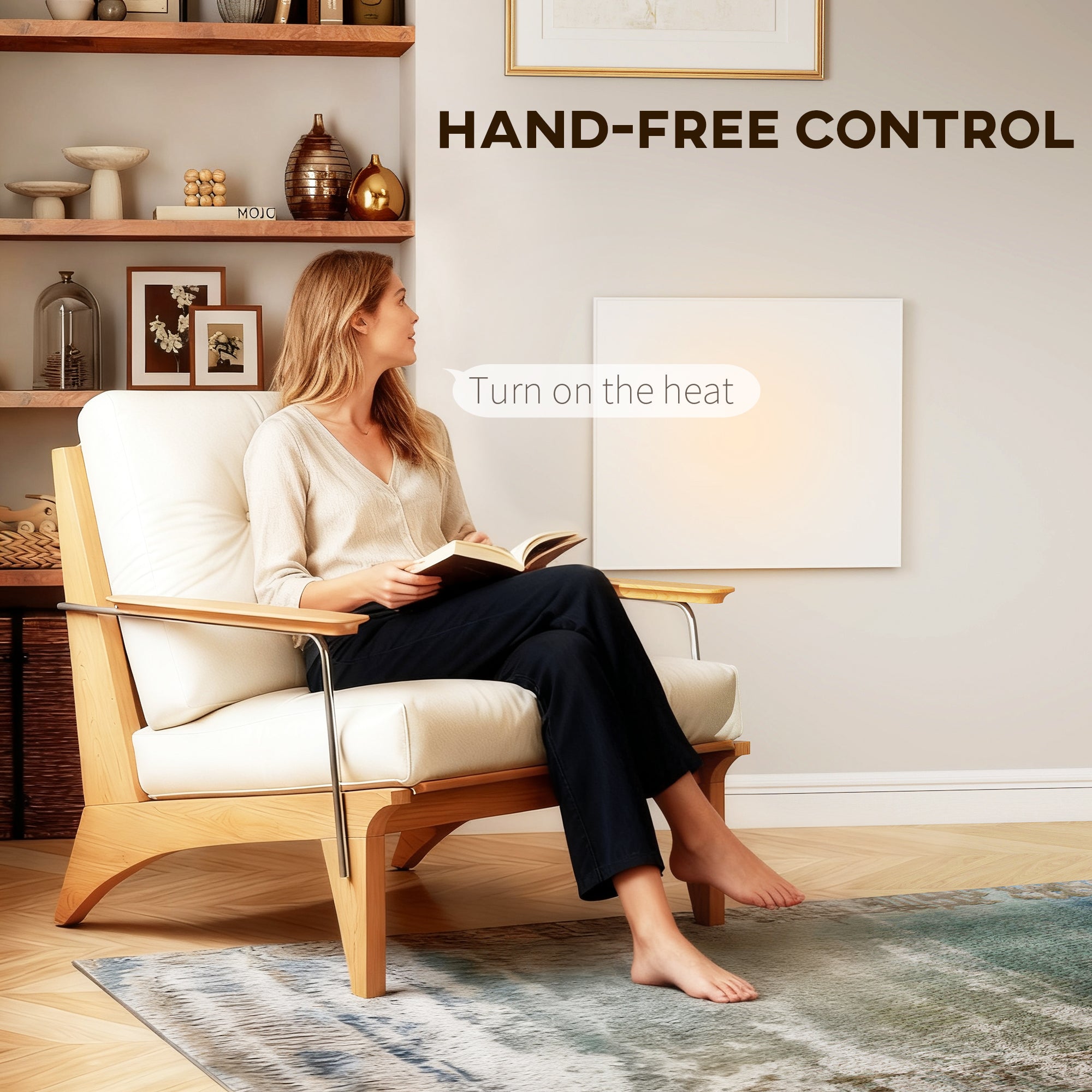 HOMCOM Wifi Smart Electric Heater, Far Infrared, Wall Mounted - 520W