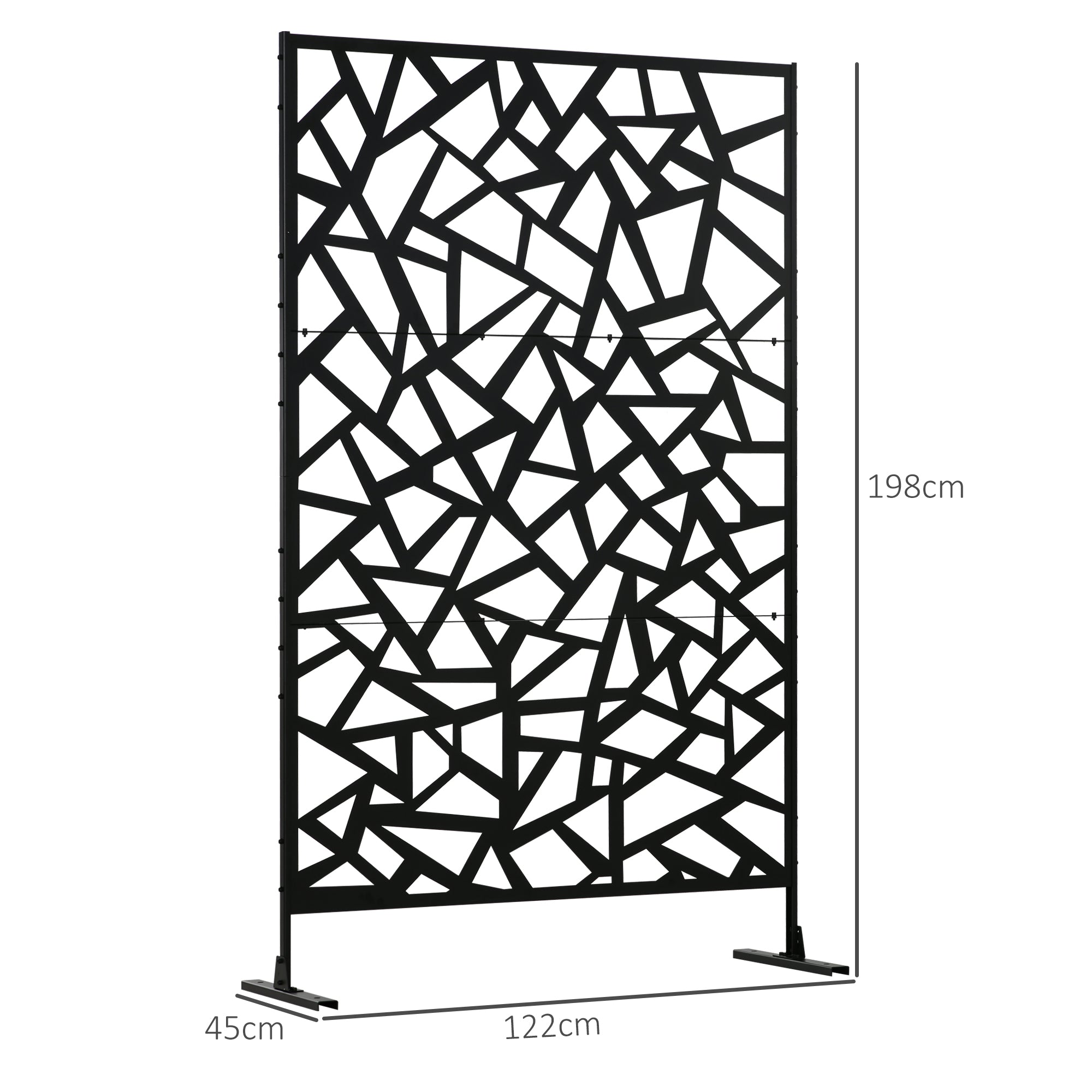 Outsunny Freestanding Garden Partition Screen Metal Decorative Outdoor Divider with Expansion Screws for Garden Patio Deck - North Peak Garden Furniture