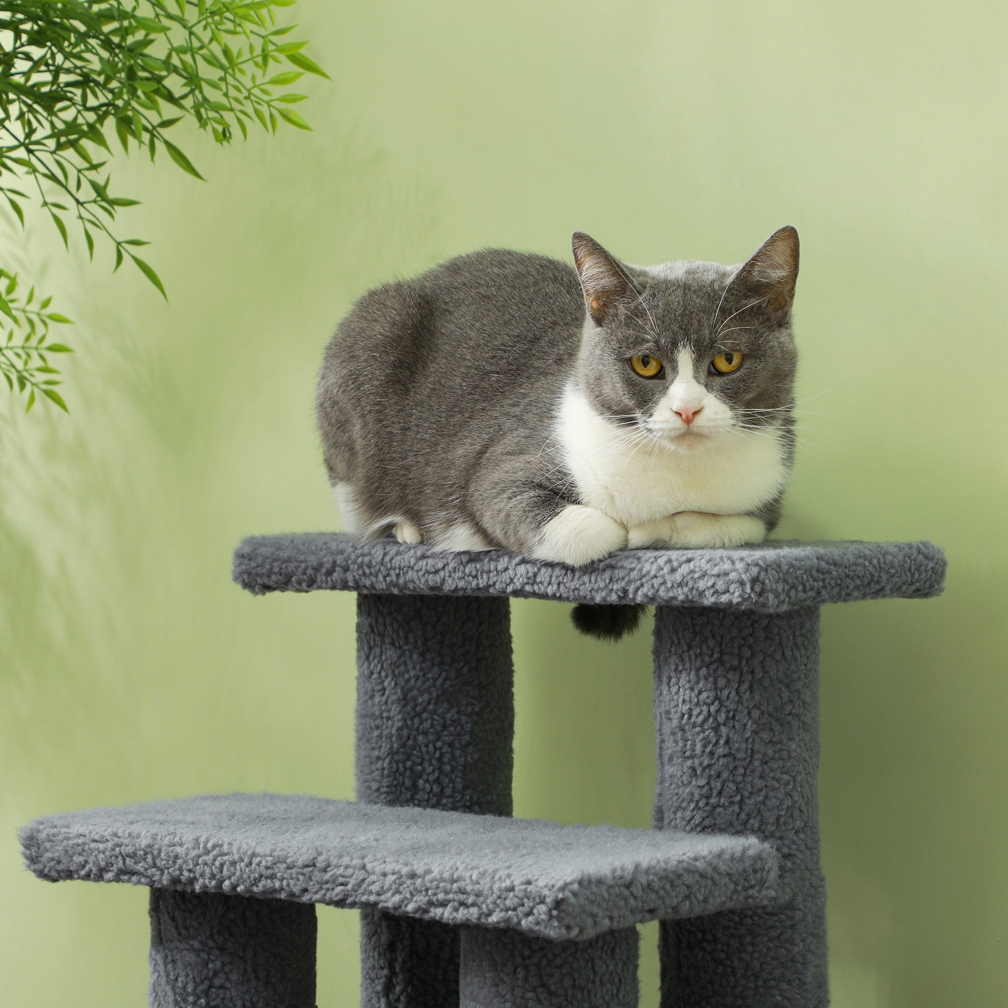 PawHut Dog Steps for Bed 4 Step Pet Stairs for Sofa Dog Cat Climb Ladder 63x43x60 cm Grey - North Peak Garden Furniture