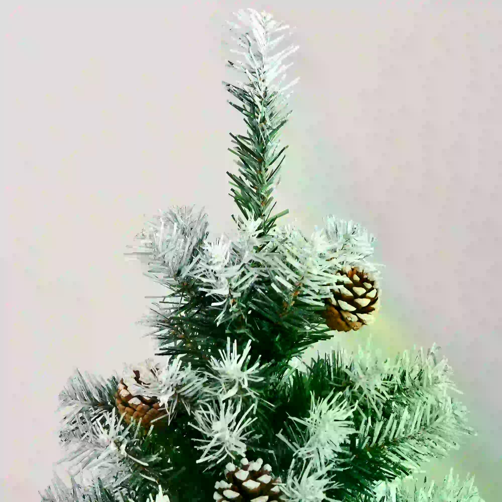 HOMCOM 5FT Artificial Christmas Tree with Pine Cones, Holiday Home Xmas Decoration Automatic Open, Green