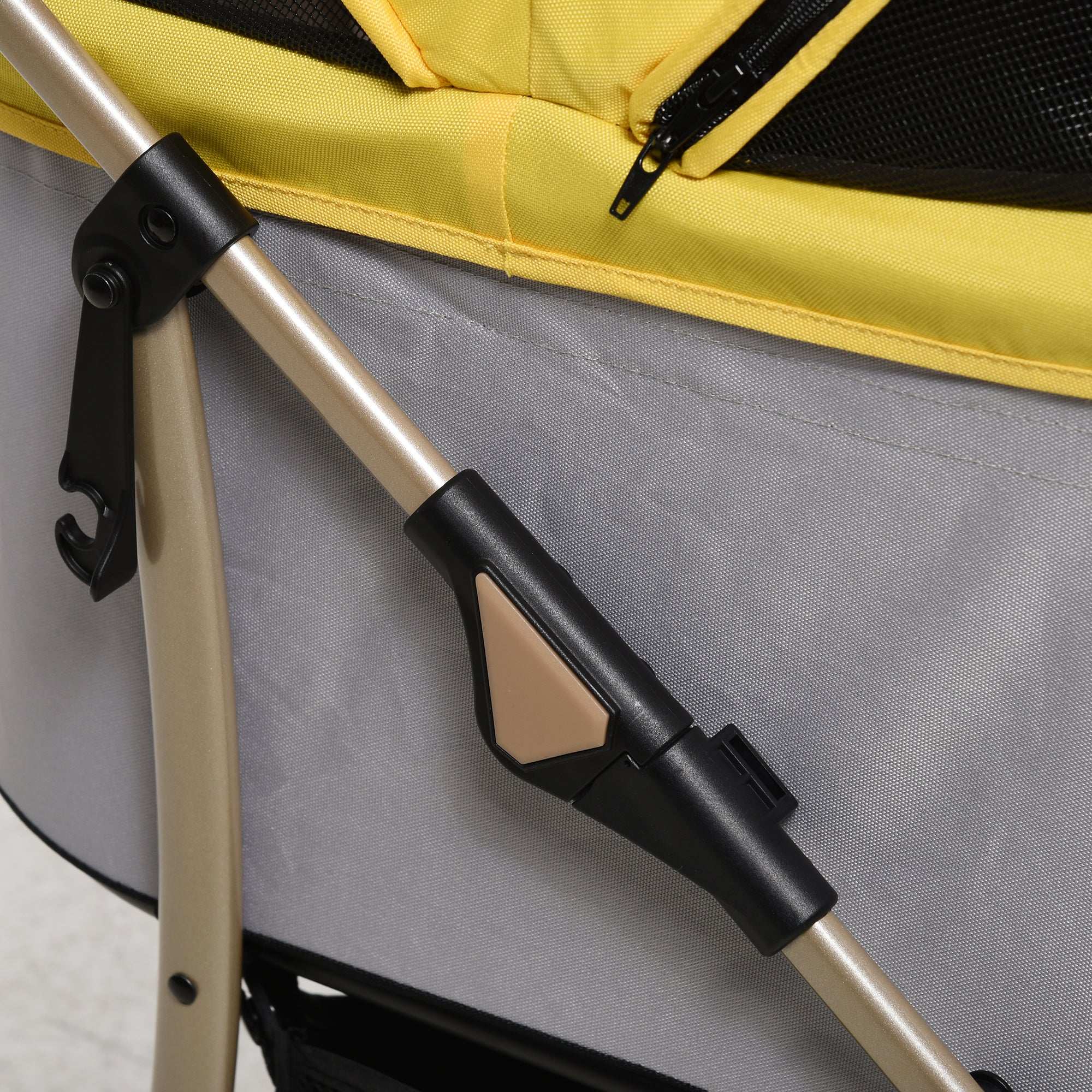 PawHut 3 In 1 Detachable Pet Stroller, for Extra Small and Small Dogs - Yellow - North Peak Garden Furniture