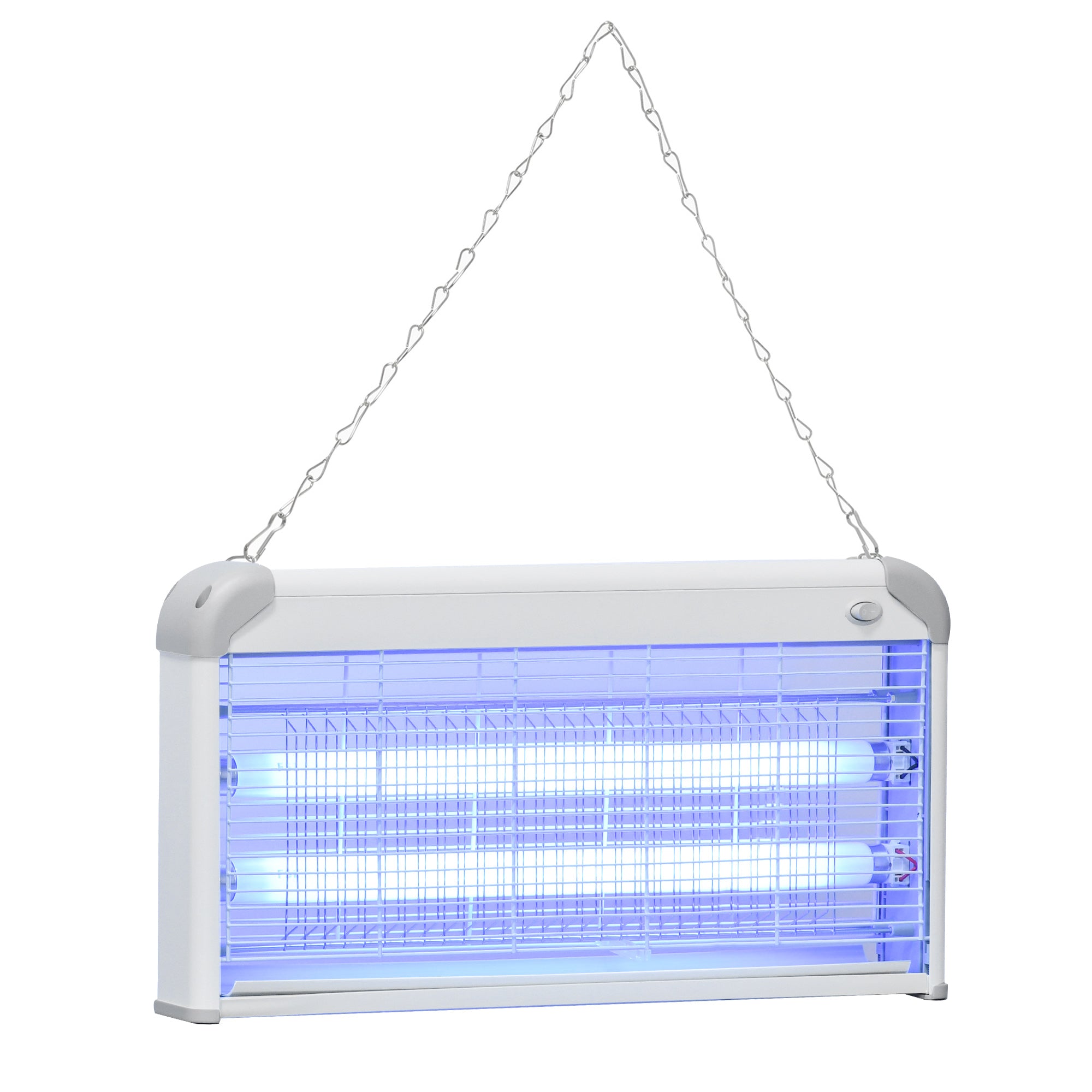 Outsunny Wall Hanging Bug Zapper, 30W Electric Fly Zapper Mosquito Killer, 60㎡ Coverage Insect Killer, Indoor Outdoor Use, Grey - North Peak Garden Furniture